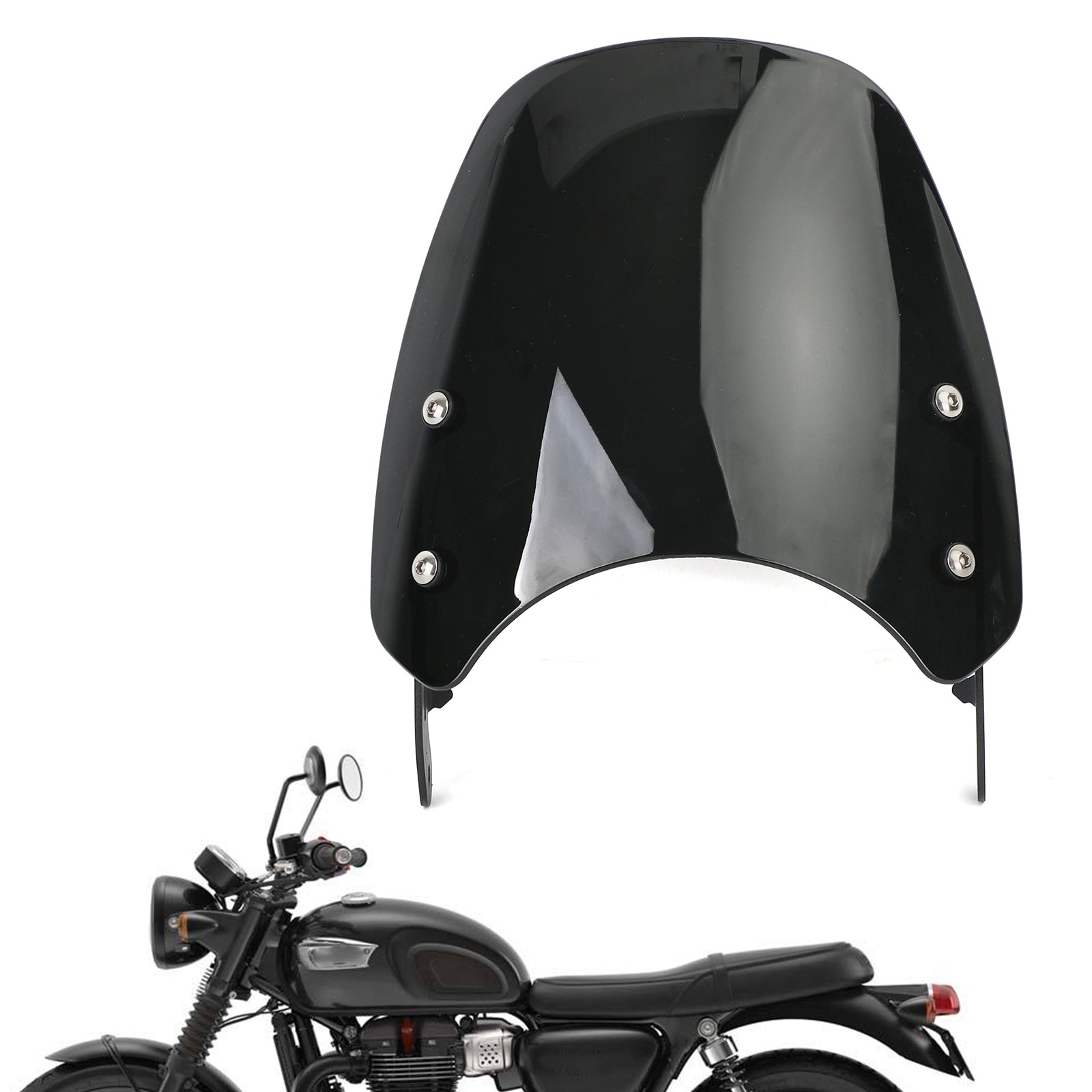 ABS-Kunststoff-Motor-Windschutzscheibe für Triumph Bonneville T100 T120 Schwarz Generic