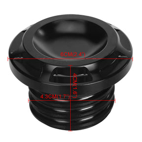 Aluminum Metal Fuel Gas Tank Oil Cap Cover Fit for Motorcycle 1996-UP Black