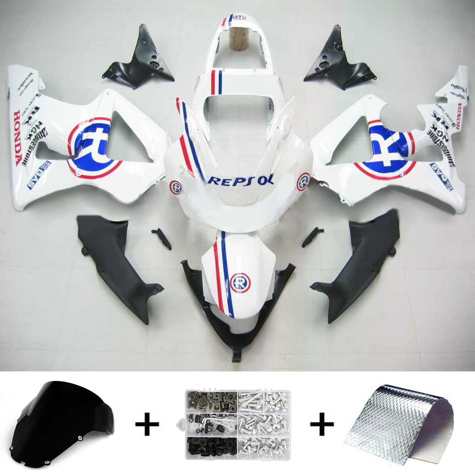Amotopart 2000-2001 Honda CBR929RR kuip witte Repjol-set