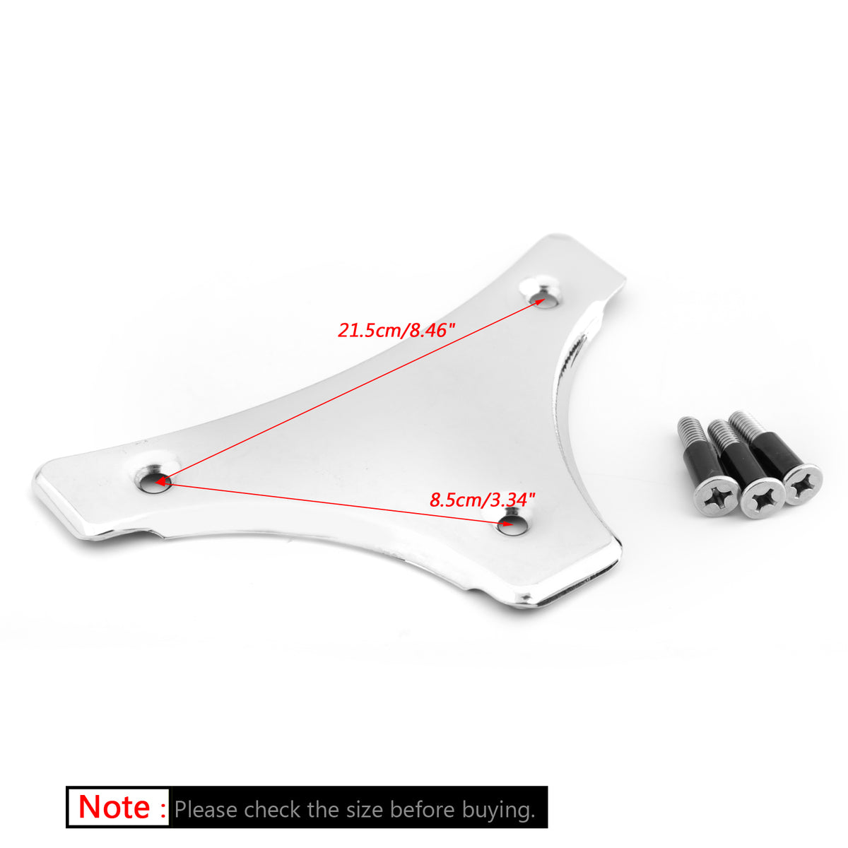 Chrome Sissy Bar Backrest Triangle Mounting Plate For Touring Road Glide Generic