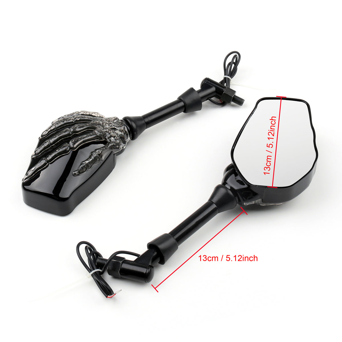Specchietti per indicatori di direzione con scheletro di teschio per moto da strada Cruiser Racer generico