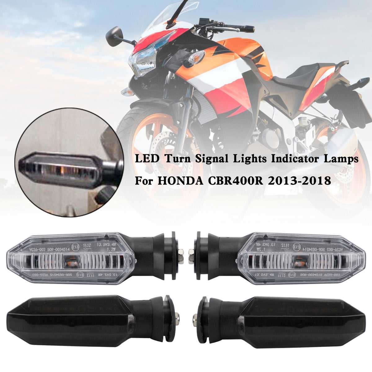 2 Frecce LED Moto Impermeabili – Indicatori Di Direzione Aftermarket Nero Cenere – Per CB600F, CB400, CB900F, CRF250L, RC51 2000-2018 - 3