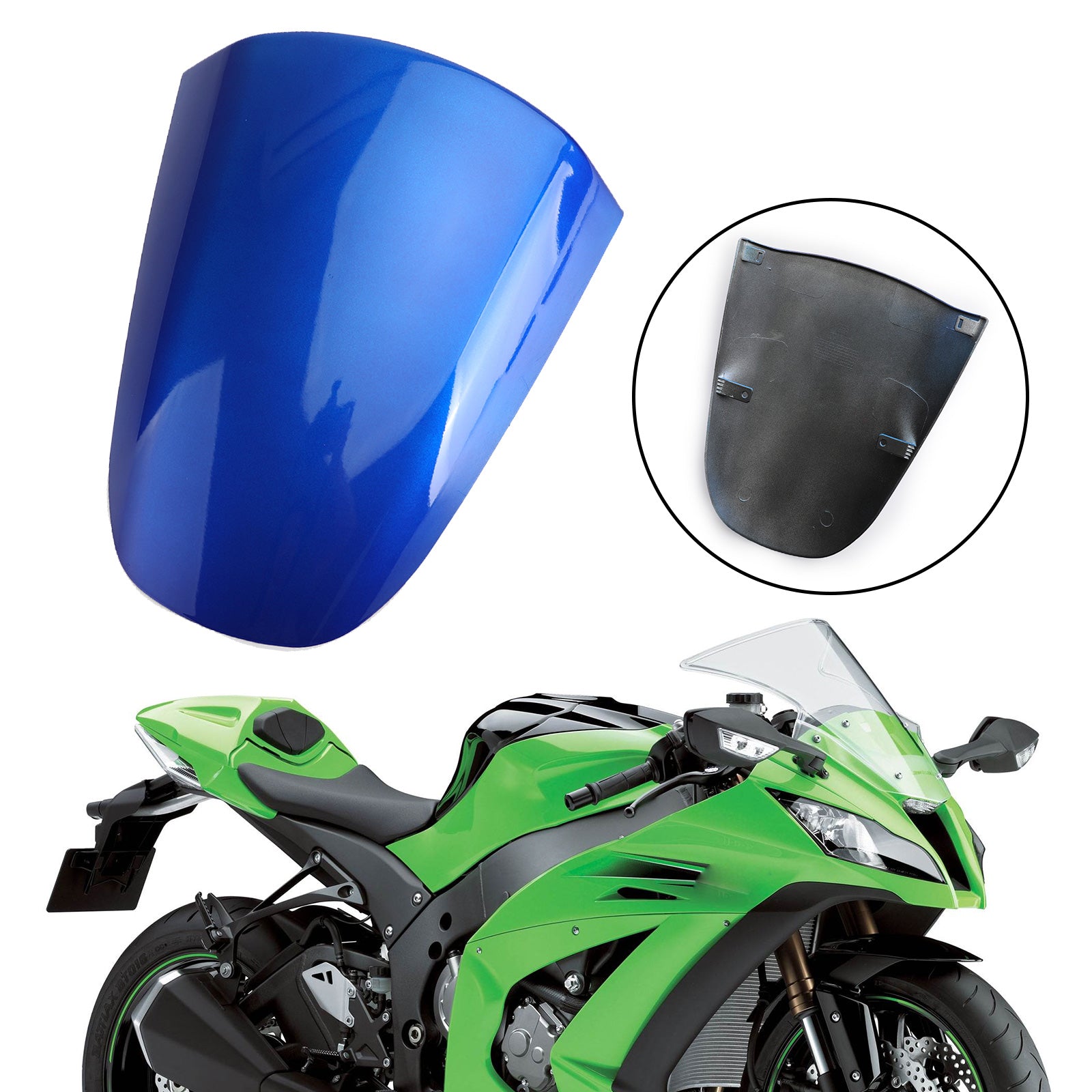 ABS-Rücksitzverkleidungsabdeckung für Kawasaki Ninja ZX12R 2000–2008, Blau, Generisch