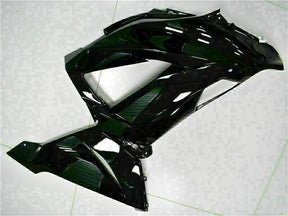 Amotopart Kawasaki Zx6R 2013–2018 Verkleidung, glänzend schwarz, Amotopart-Kunststoff-Set
