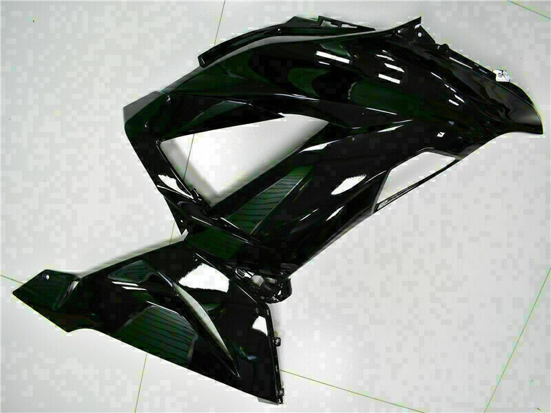 Amotopart Kawasaki Zx6R 2013-2018 Fairing Glossy Black Amotopart Plastic Kit