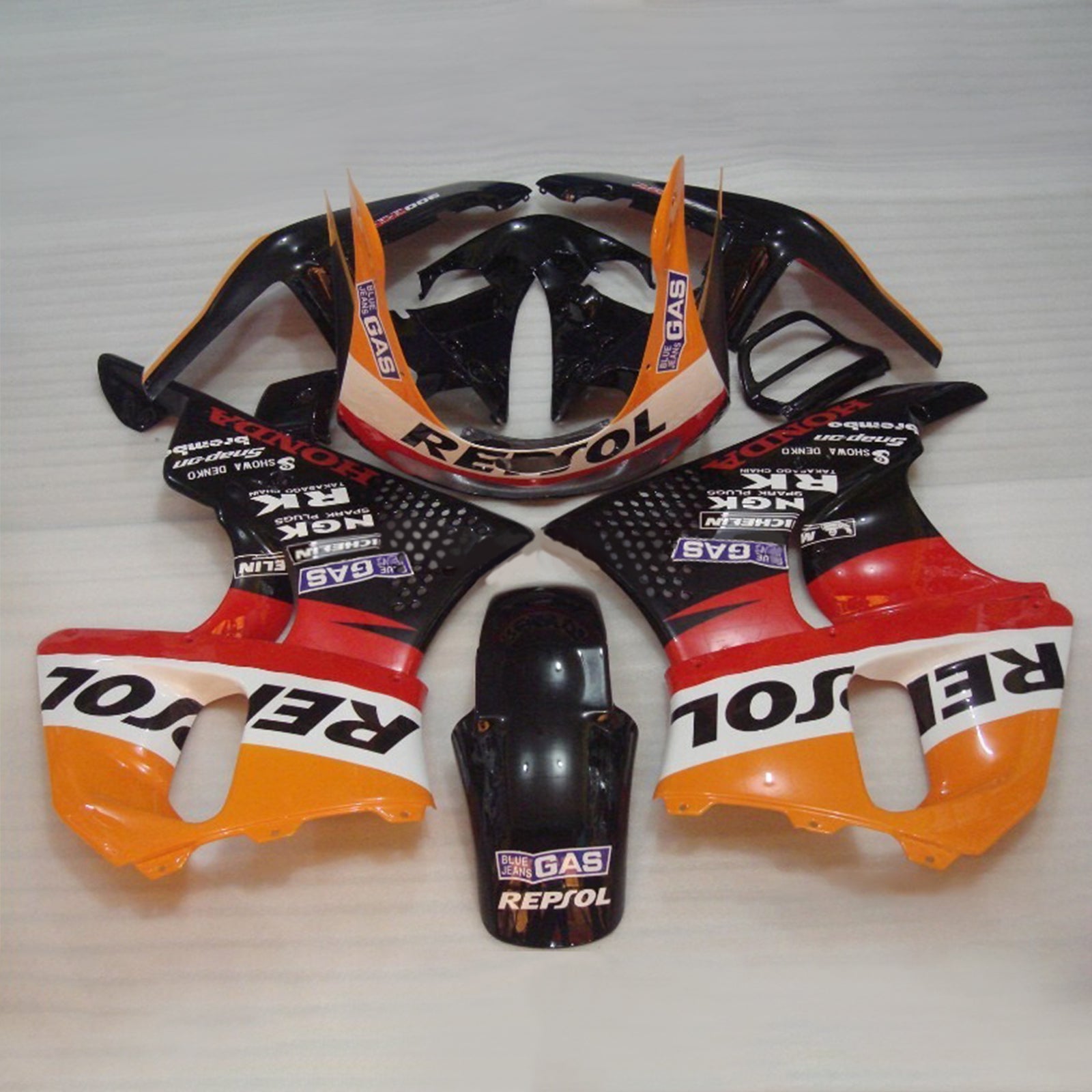 Amotopart 1996-1997 Honda CBR900RR 893 Fairing Red&Orange Repjol Kit