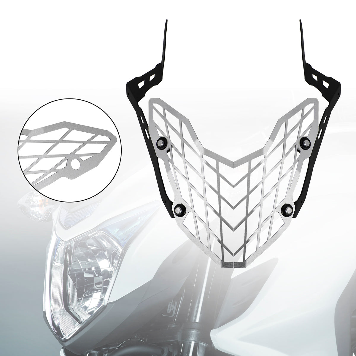 Aluminum Headlight Guard Cover Protector Silver For Honda Cb500X 2019-2020