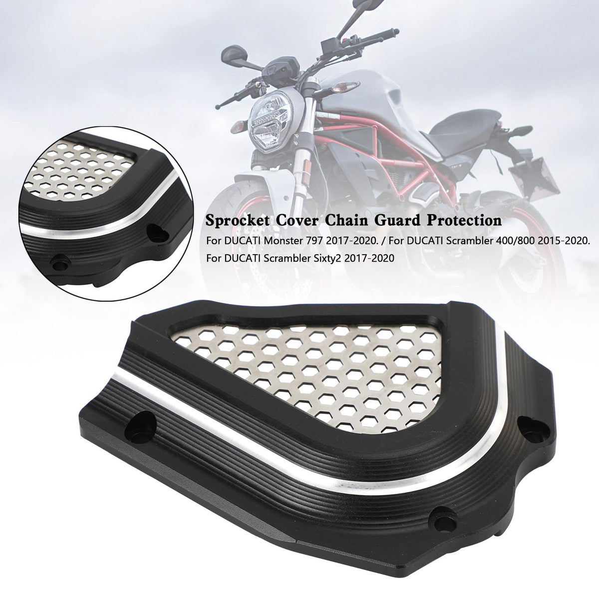 Front Sprocket Cover Chain Guard For DUCATI Scrambler 400/800 Monster 797