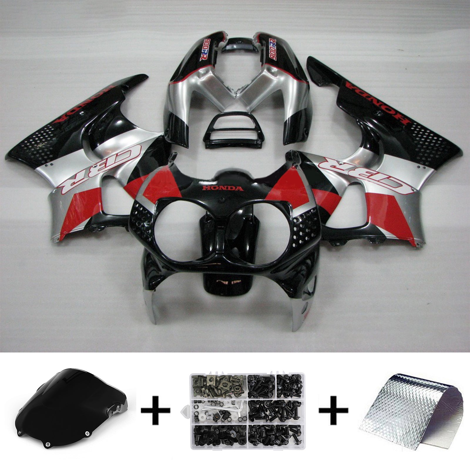 Amotopart 1992-1993 Honda CBR900RR 893 Fairing Black&Sliver Kit