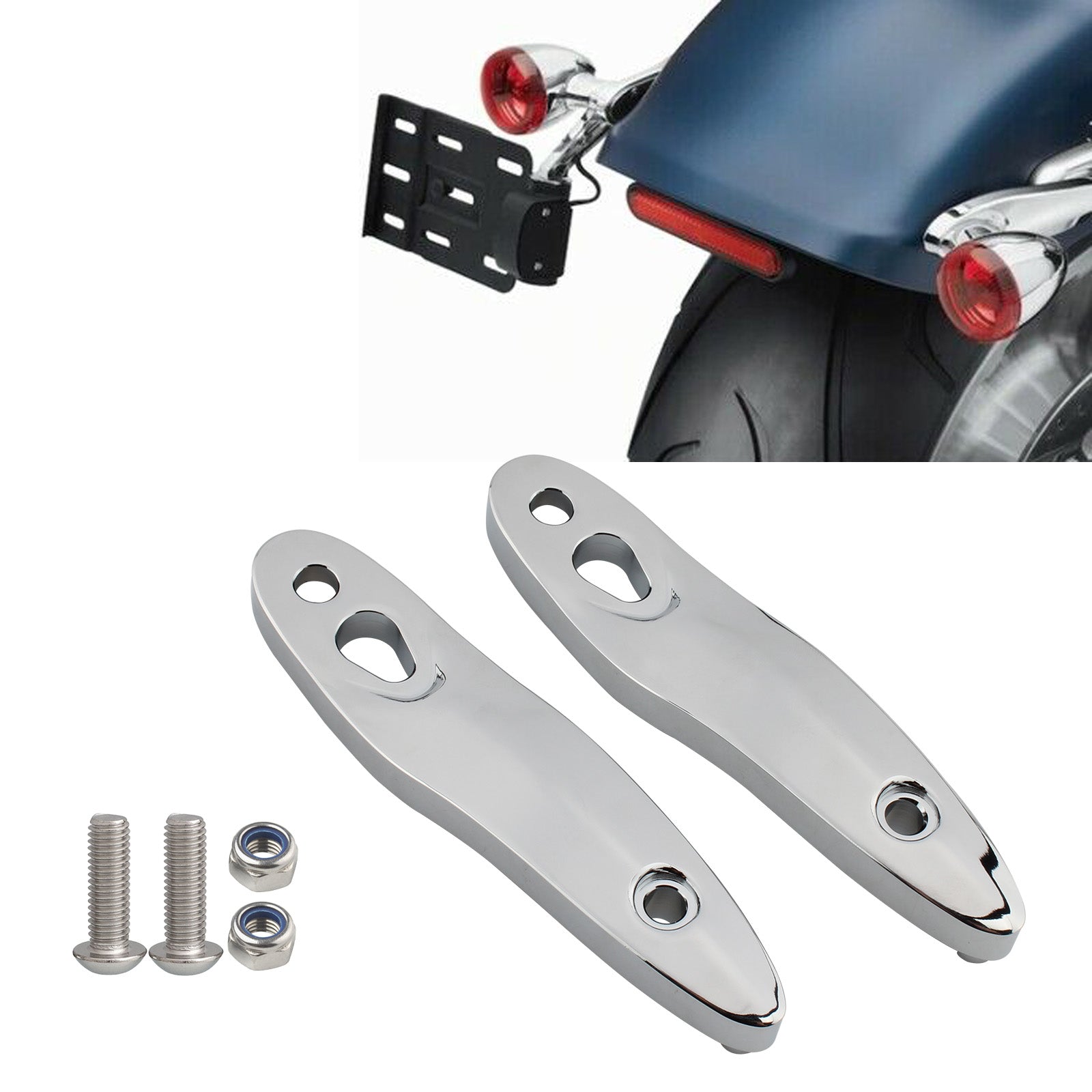 00-20 Kit de relocalisation de plaque d'immatriculation de support d'extension de clignotant Harley Softail