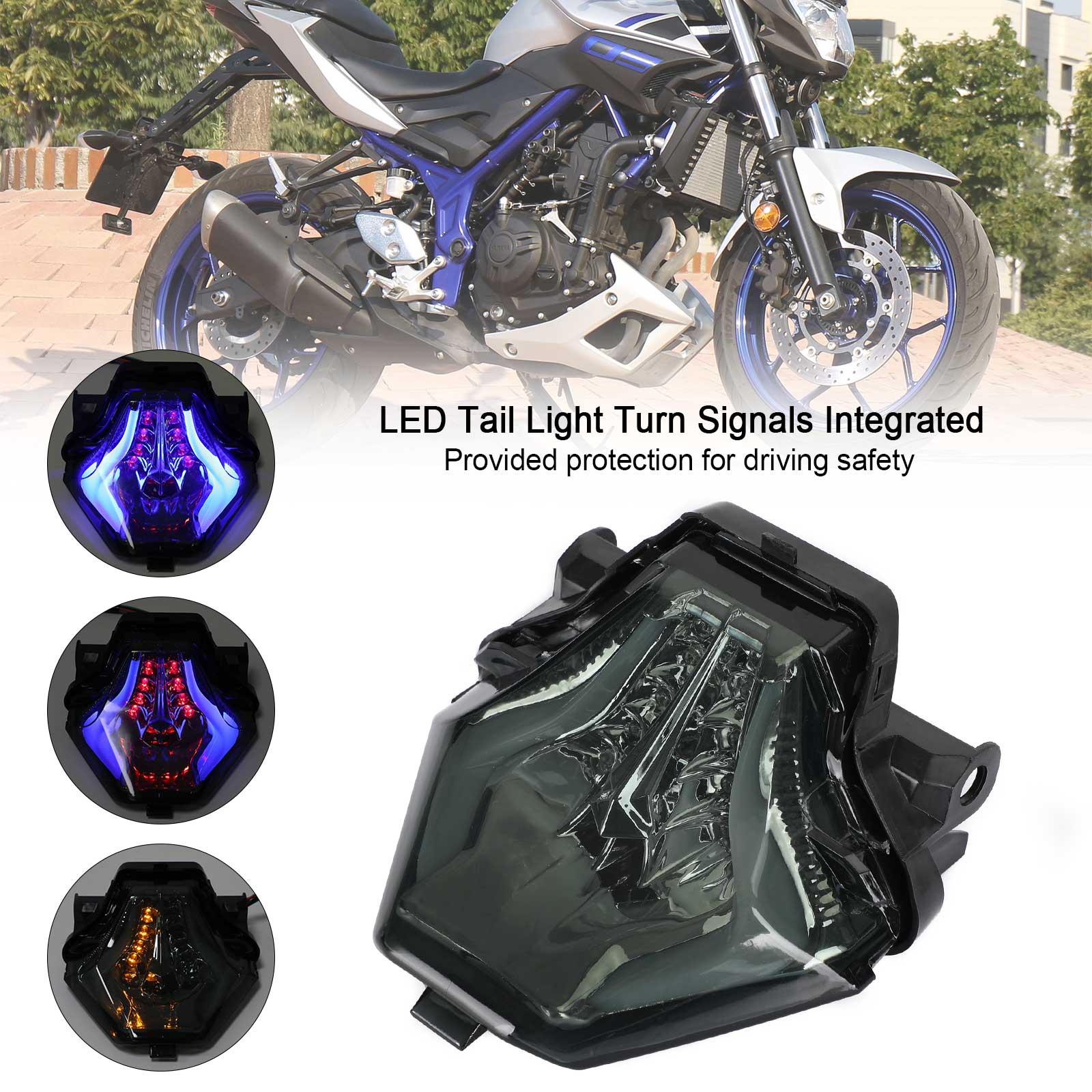 Tail Light Turn Signals Integrated For YAMAHA YZF R25/R3 MT 03/07/25 FZ 07 Generic