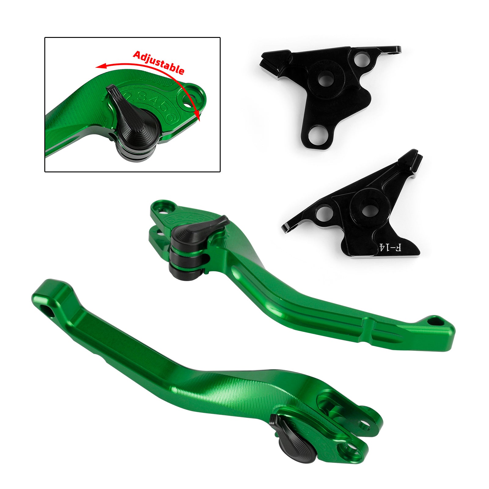 Palanca de freno de embrague corta CNC compatible con Kawasaki ZRX1100 ZZR1200 ZX7R ZG1000