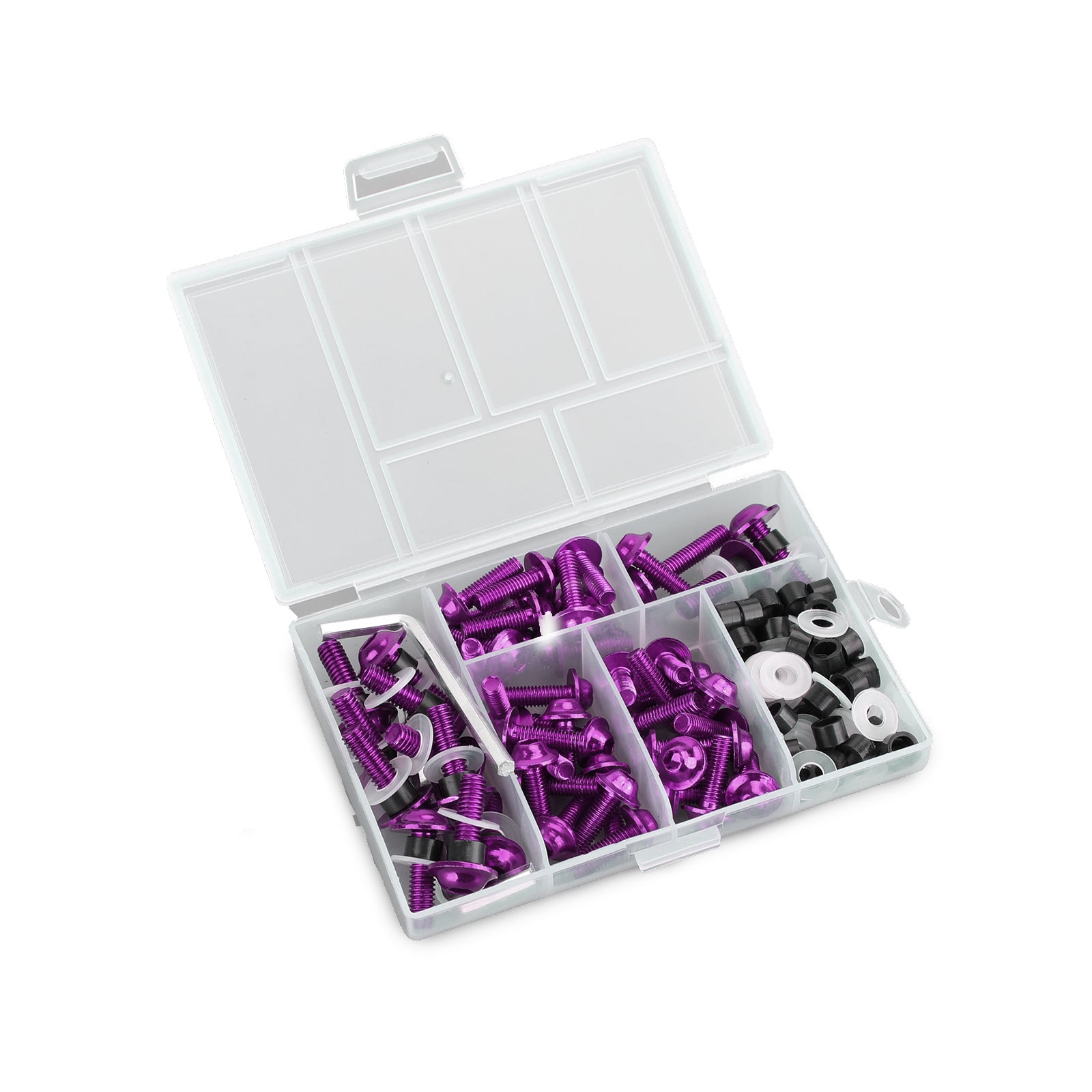 158Pcs Sportbike Windscreen Fairing Bolts Kit Fastener Clips Screws Purple