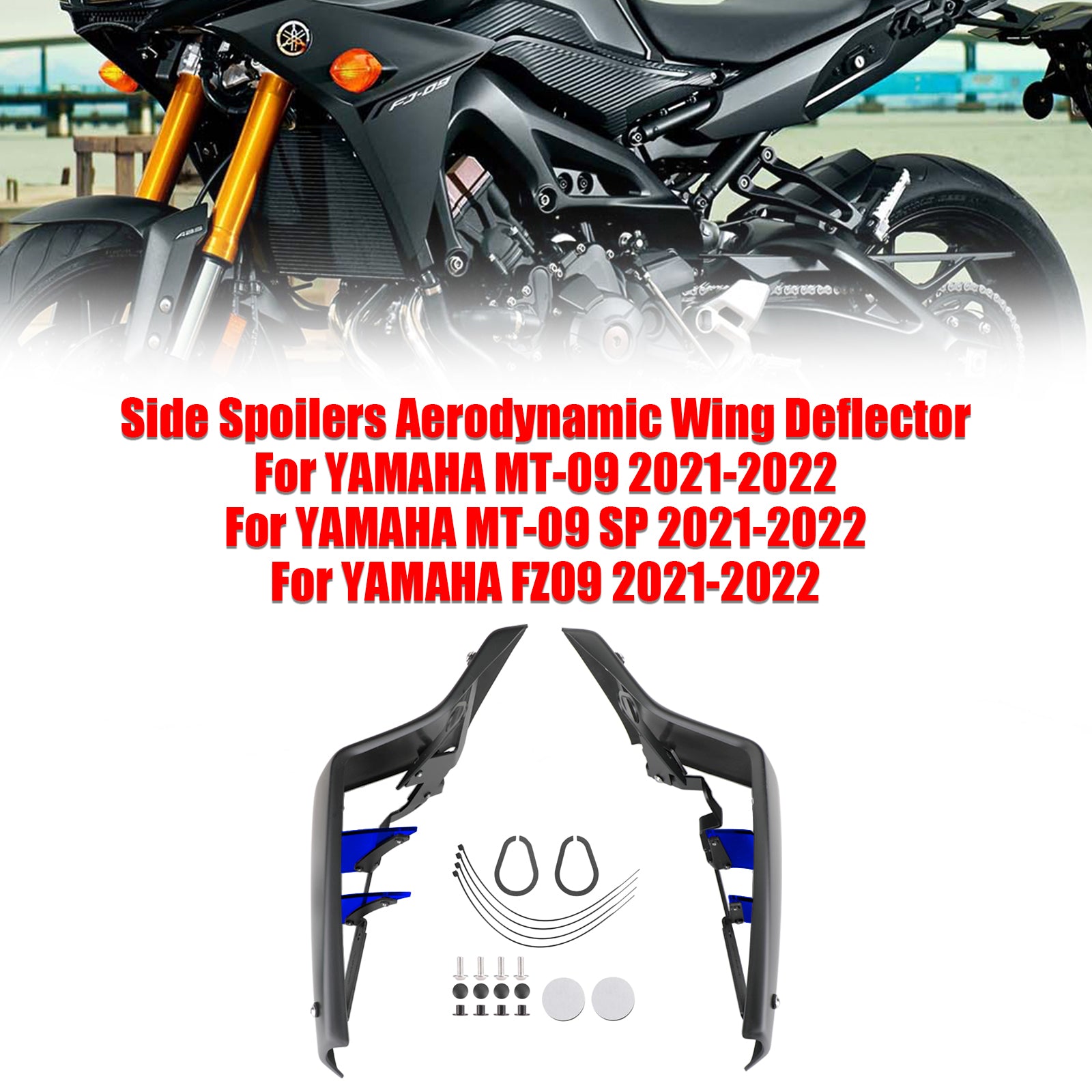 Side Spoilers Aerodynamic Wing Deflector For YAMAHA MT-09 SP FZ09 2021-2022