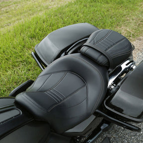Harley Fahrer-Beifahrersitz, passend für Harley Touring Cvo Road Glide Fltr 2009–2020, Schwarz