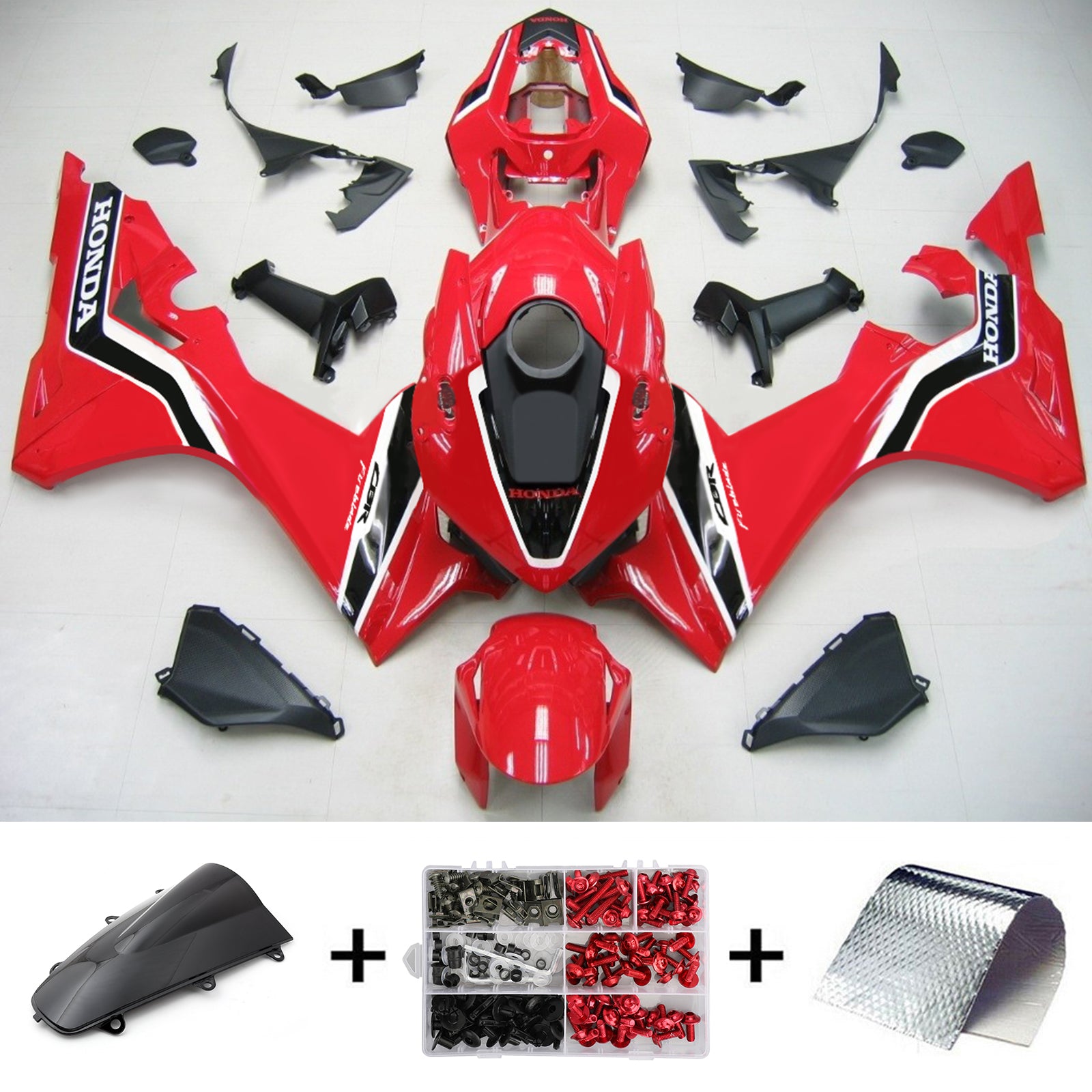 Amotopart Honda CBR1000RR-R 2020-2022 Červená&Bchybí sada kapotáže