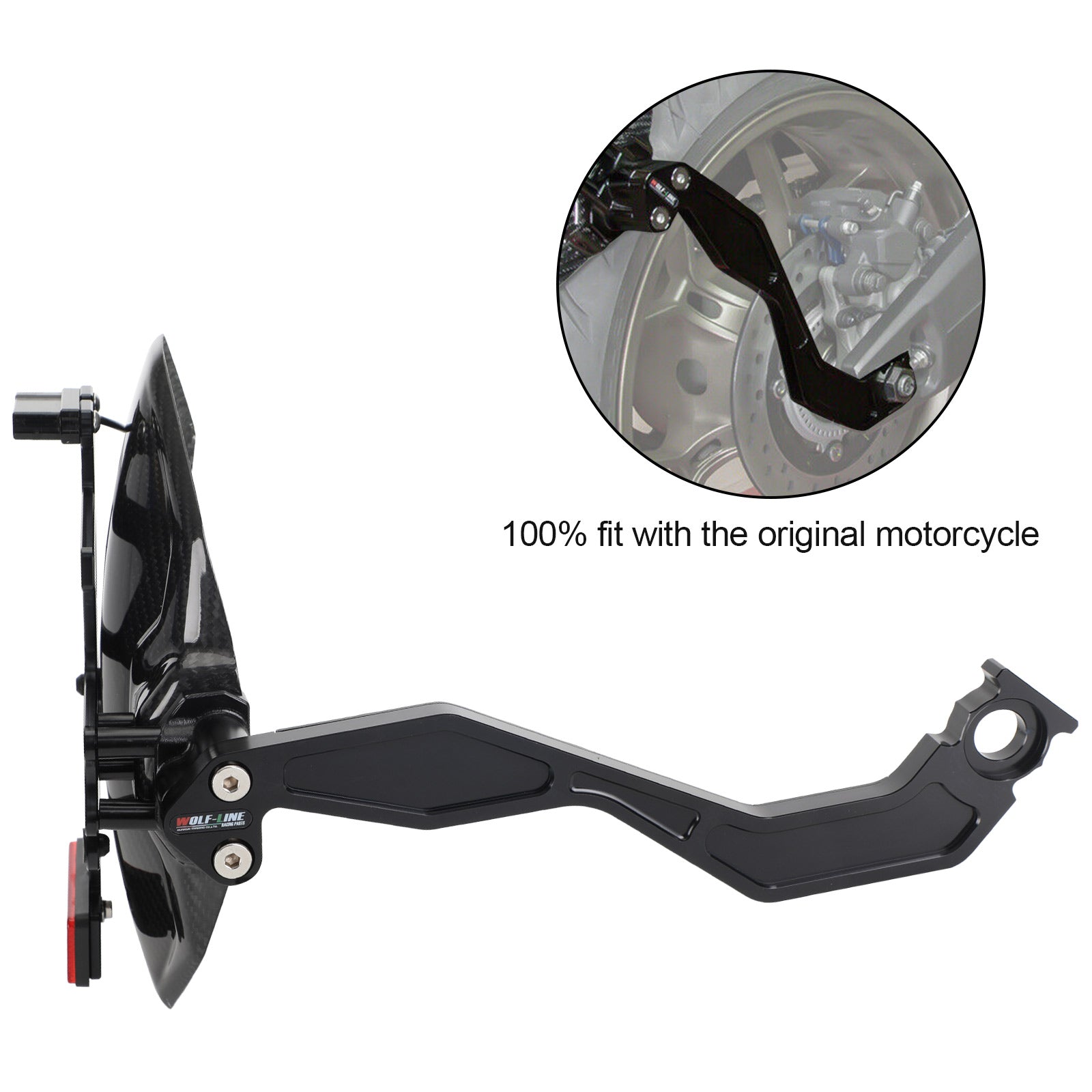 Real Carbon Fiber Rear Mudguard Fender Bracket Holder LED for Honda CB650R 2021+ Generic