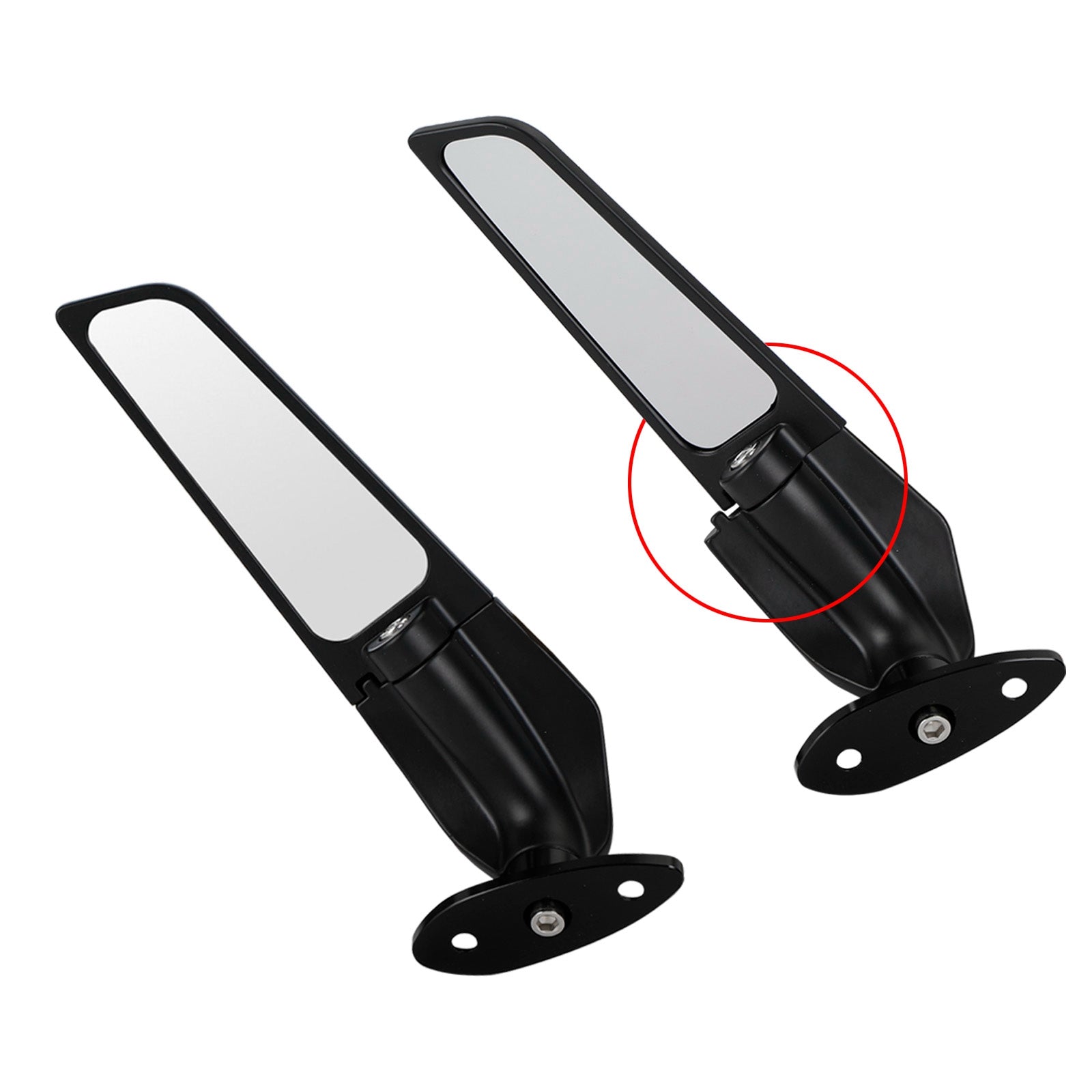 Swivel Wing Fin Rearview Mirrors For Kawasaki ZX-6R 01-04/09-15 Ninja 650 16-21