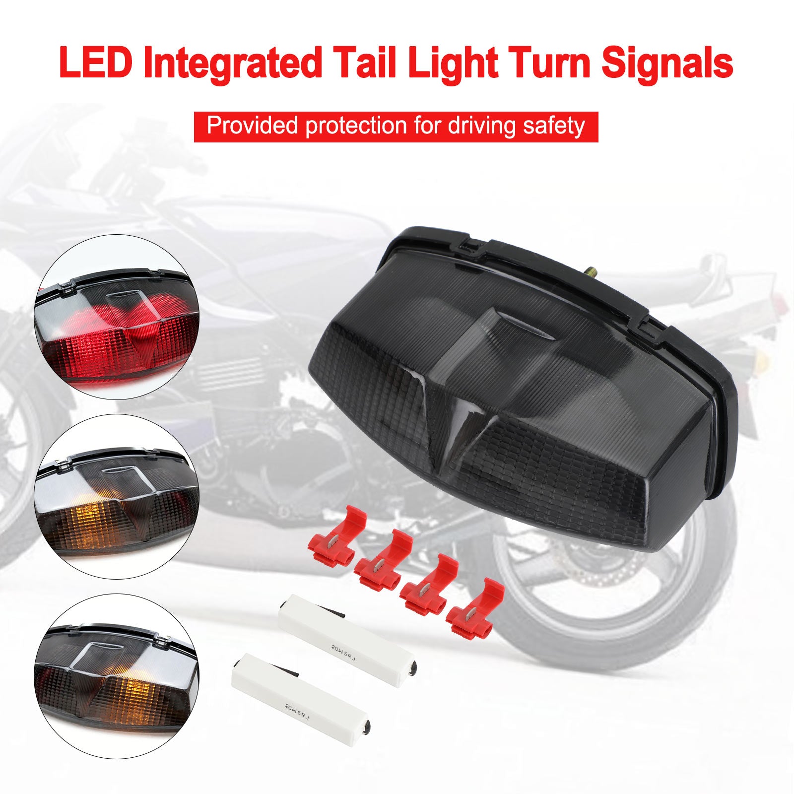 LED Integrated Tail Light Int Turn Signals KAWASAKI Ninja 500 R ZX-7R ZX 750 Generic