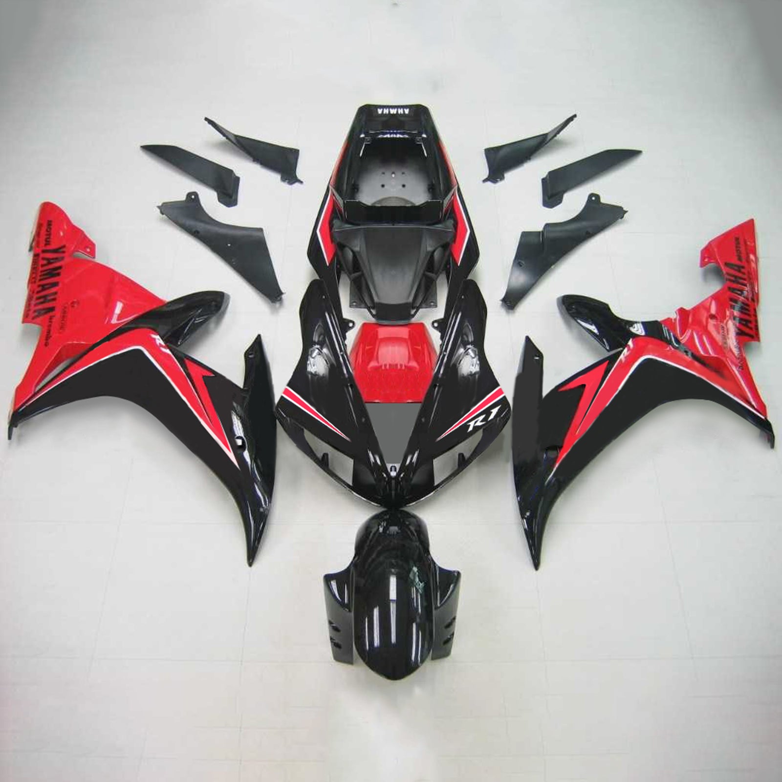 Amotopart Yamaha 2002-2003 YZF 1000 R1 Black Red Fairing Kit