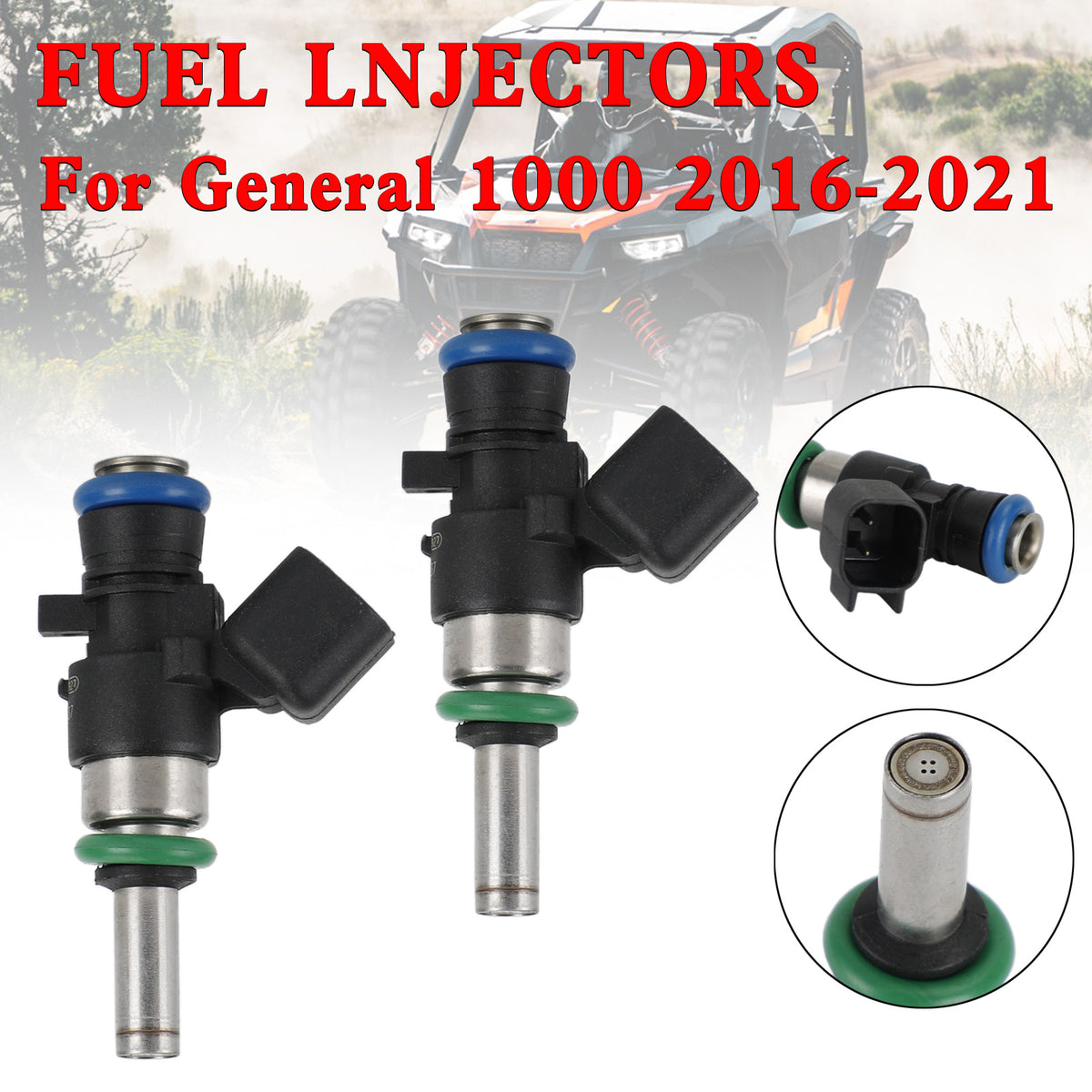 2PCS Fuel Injectors For Polaris General RZR RS1 XP1000 2014-2021 2521387 0280158337 Generic