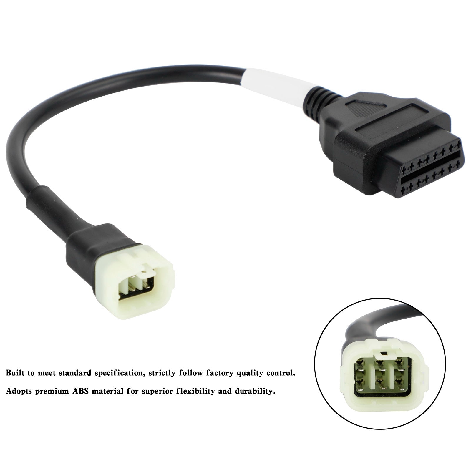 Motorcycle OBD Diagnostic 6 Pin 3 in 1 Plug Adaptor Cable Female