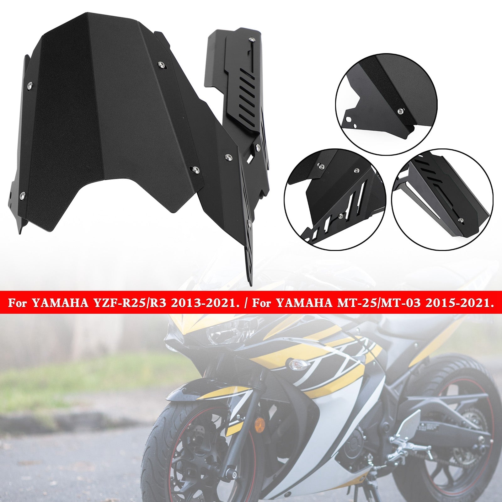 Hintere Kettenrad-Kettenschutzabdeckung für Yamaha YZF R25 R3 MT-25 MT-03 13–21 Generisch