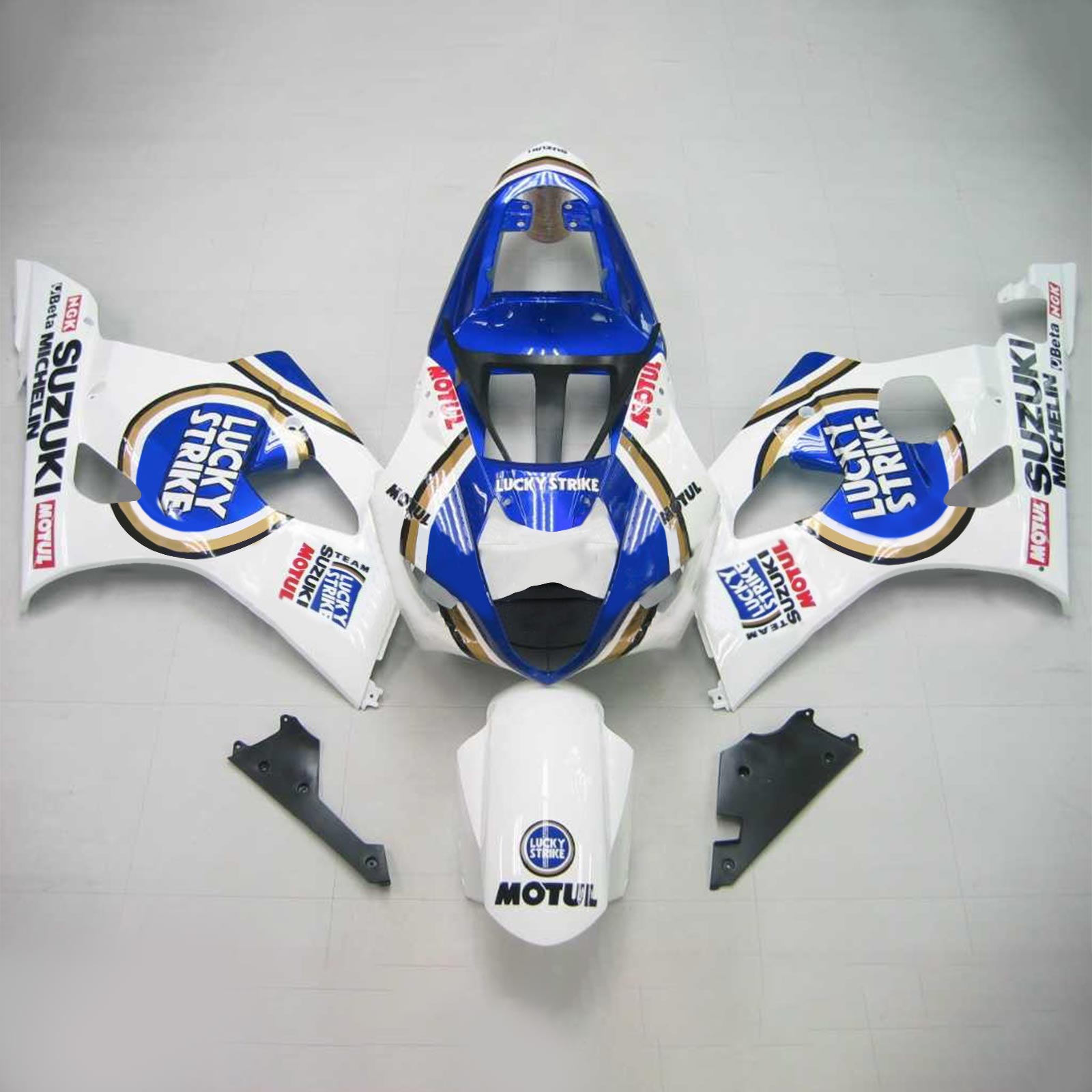 Amotopart Suzuki 2003-2004 GSXR1000 Blue White Fairing Kit