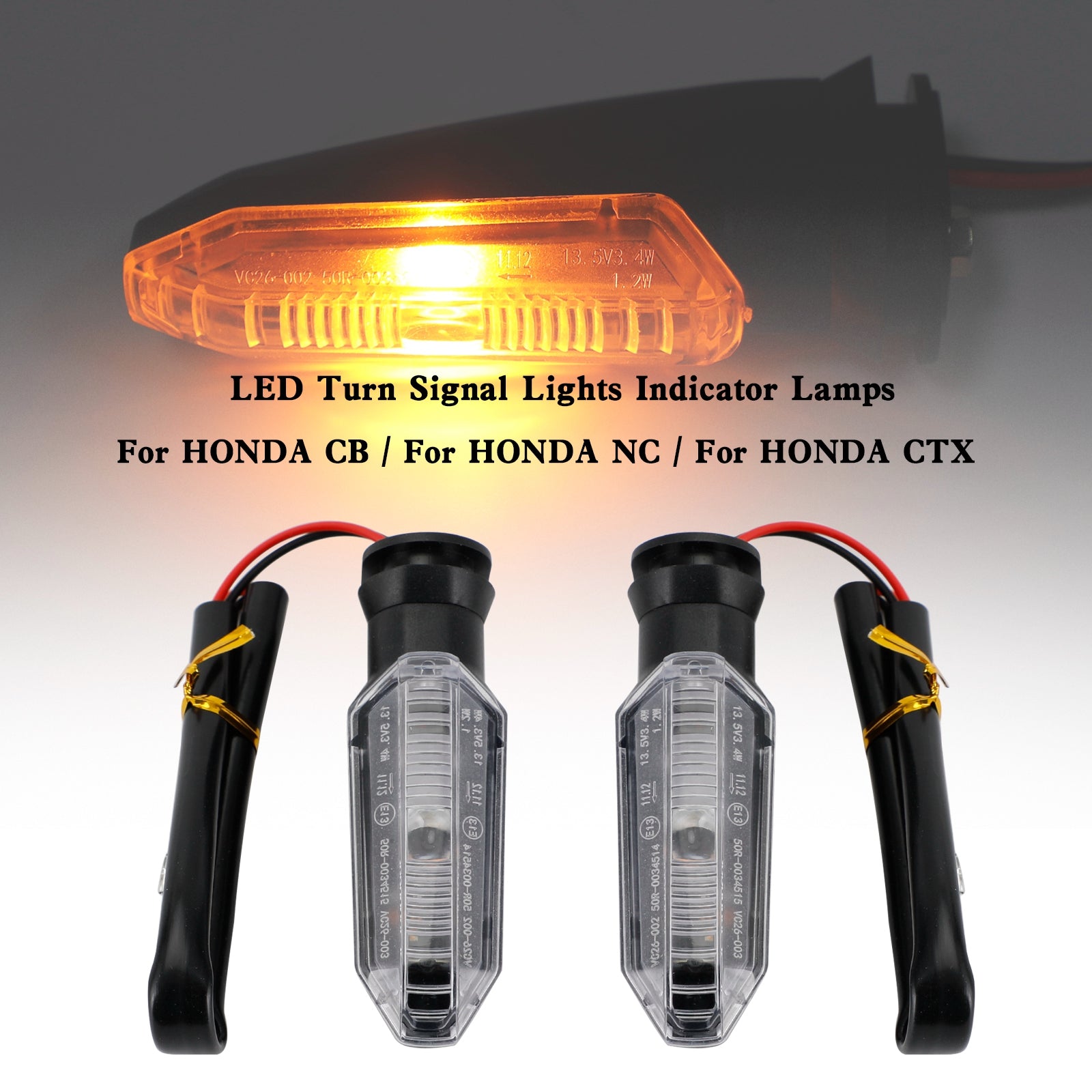LED Turn Signal Lights Indicator Lamps For HONDA CRF250 CB500 CB650F CTX700