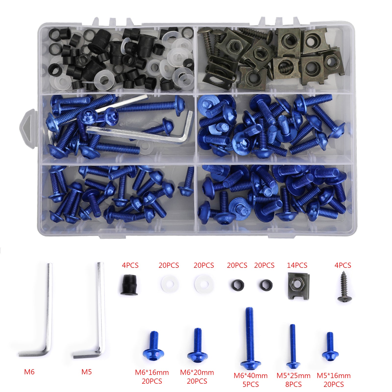 Honda Yamaha Suzuki Kawasaki Fairing Bolt Kit Bodywork Screws 177PCS