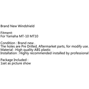 Windshield Windscreen + Bracket Double Bubble For Yamaha MT10 FZ10 16-18