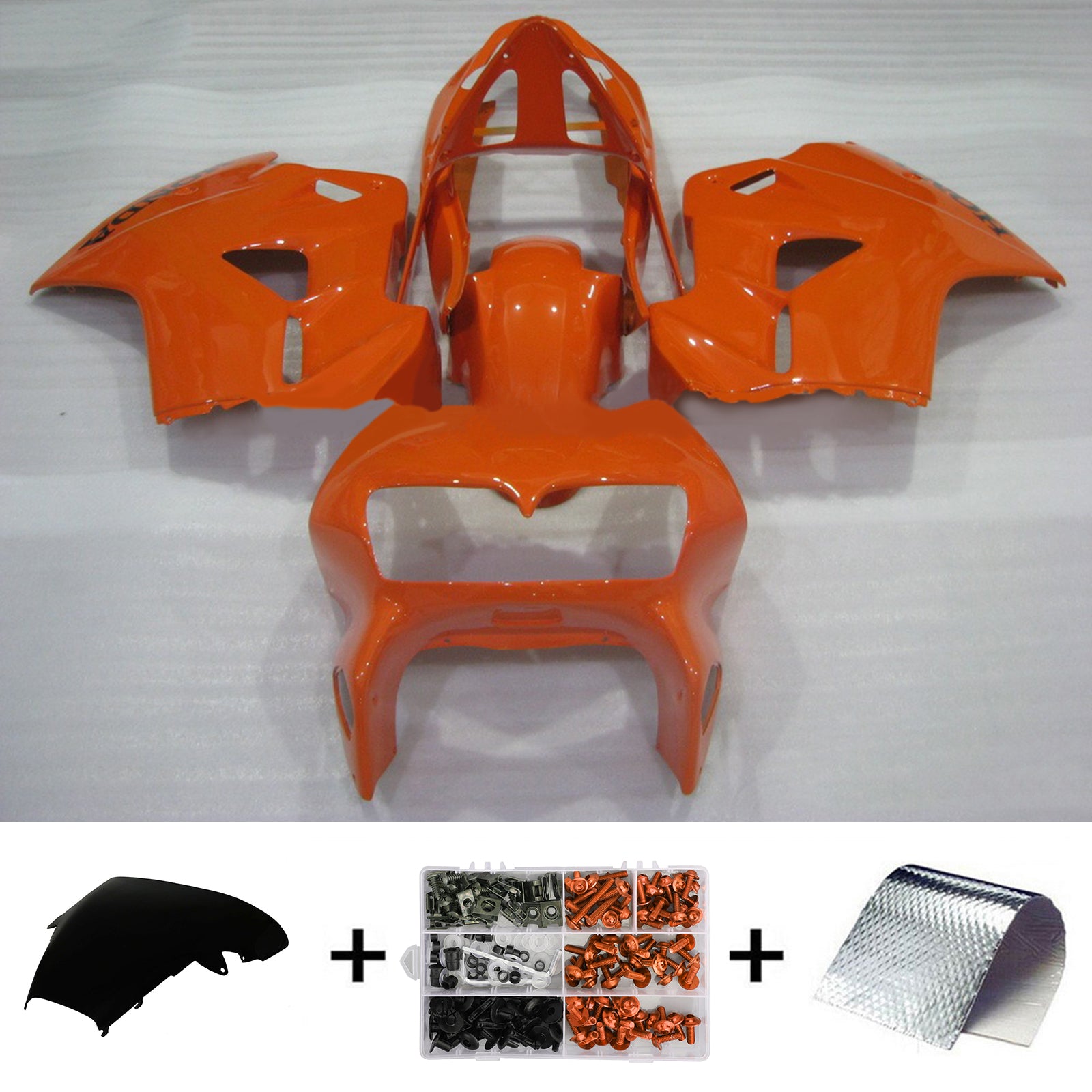 Amotopart Kit de carénage orange Honda VFR800 1998-2001