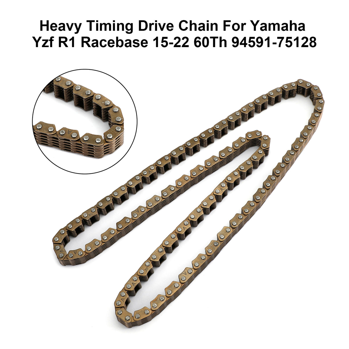 Nuova catena di trasmissione resistente per Yamaha Yzf R1 Racebase 15-22 60esimo 94591-75128 generico