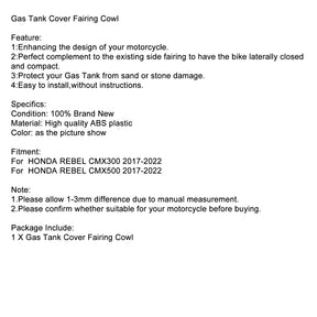 Gas Tank Cover Trim Oil Fairing Cowl For HONDA REBEL CMX 300 500 2017-2022