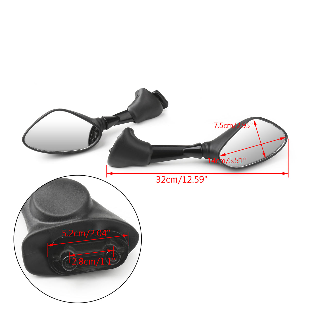 Black Pair Rear View Mirrors For BMW S1000RR S1000 RR 2010-2014 Sport Bike Generic