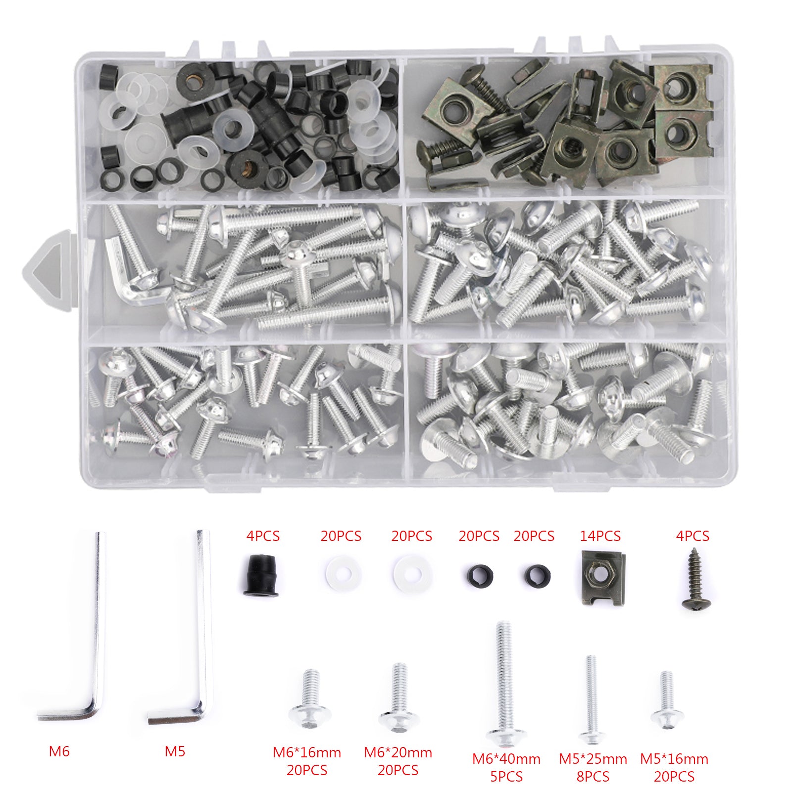 Honda Yamaha Suzuki Kawasaki Fairing Bolt Kit Bodywork Screws 177PCS