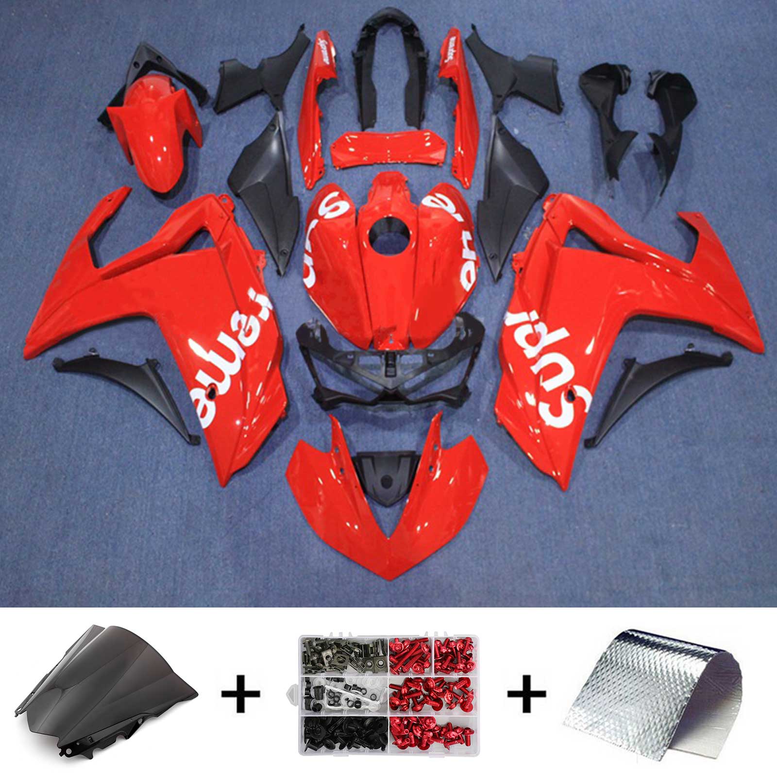 Kit de carénage Amotopart Yamaha 2014-2018 YZF R3 et 2015-2017 YZF R25 Kit de carénage rouge