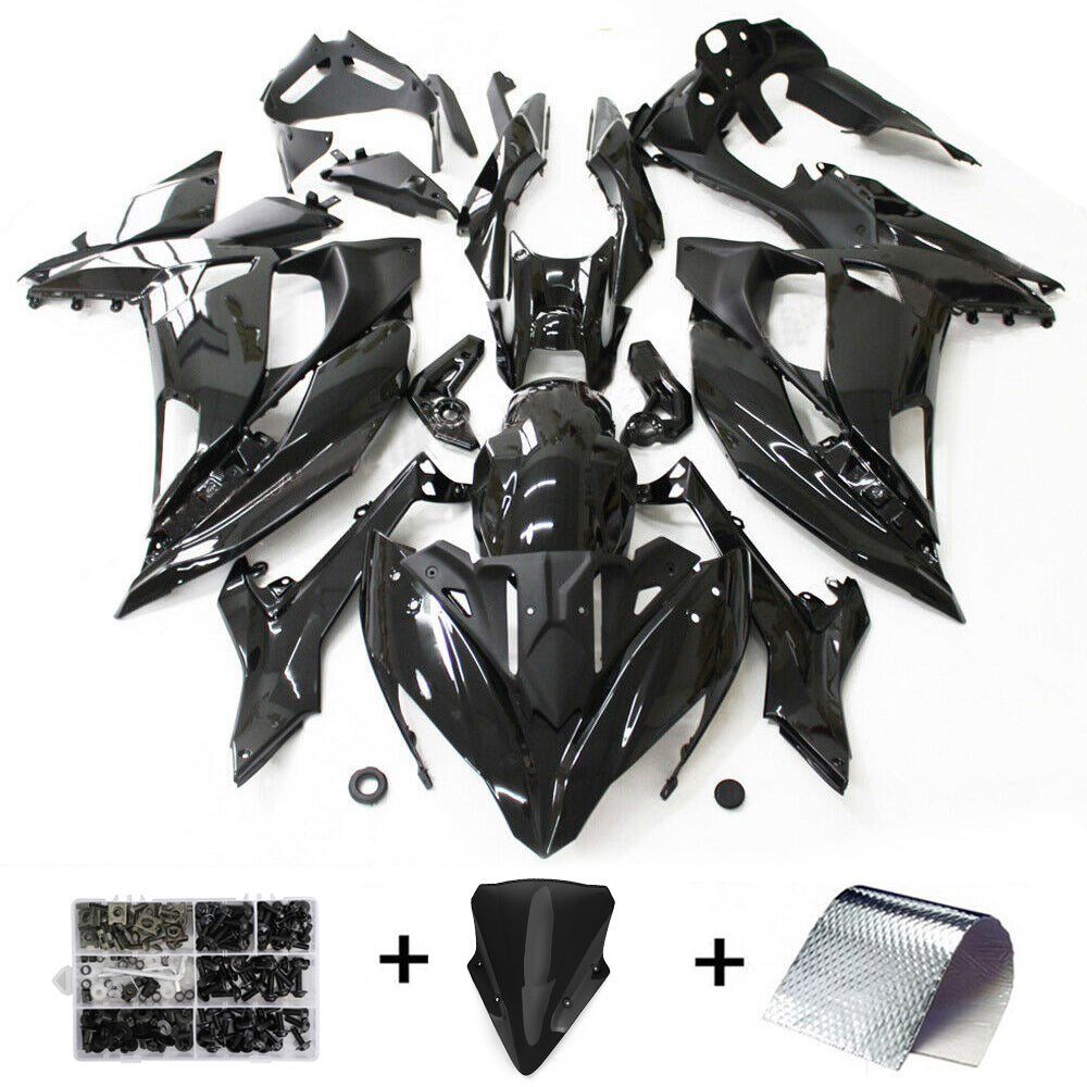 Amotopart Kawasaki Ninja 650 EX650 2017-2019 Carenado negro brillante