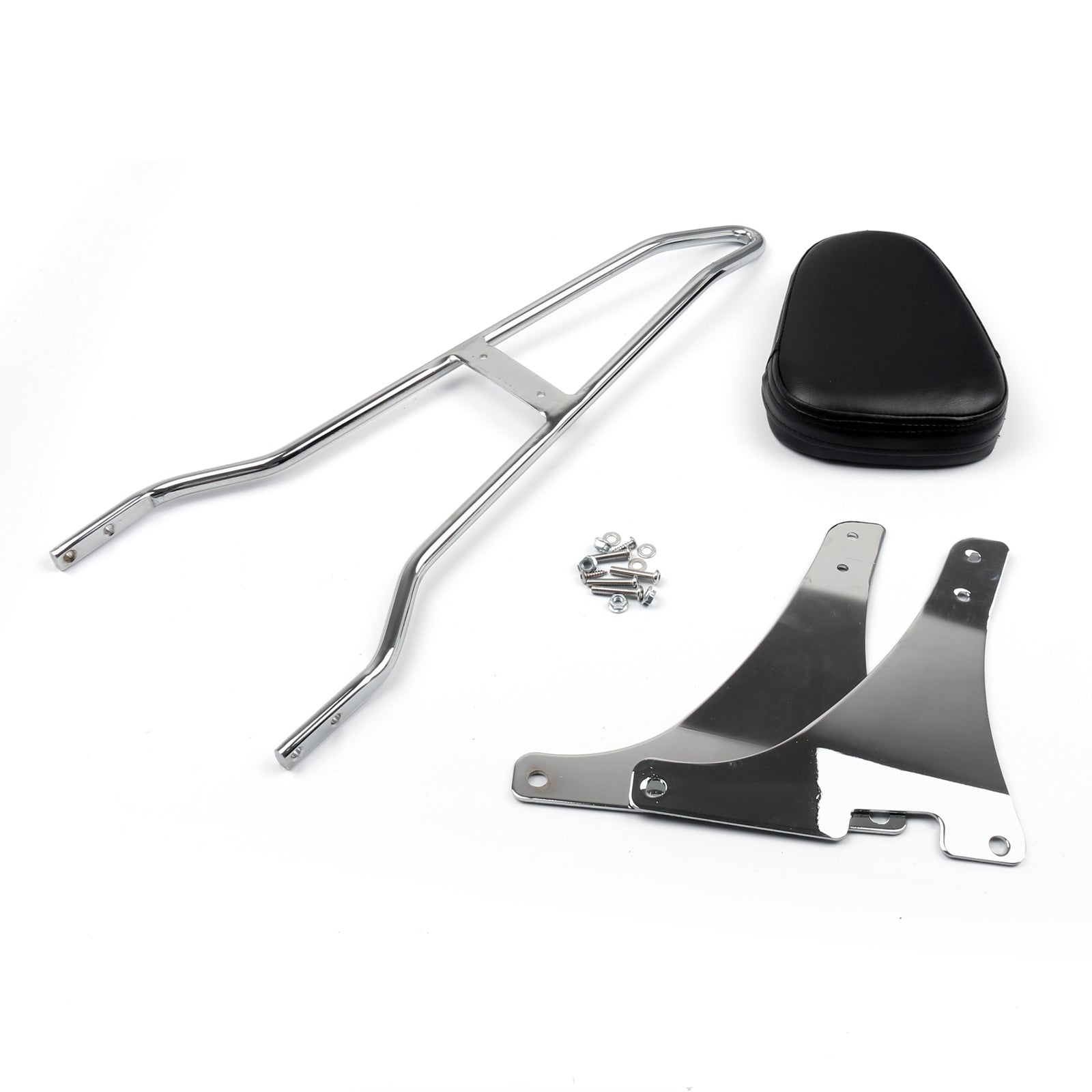 Cuscino schienale 23,8" Sissy Bar cromato per XLH883 XL883C XL883R XLH1200 Sportster Generico Spedizione FedEx Express