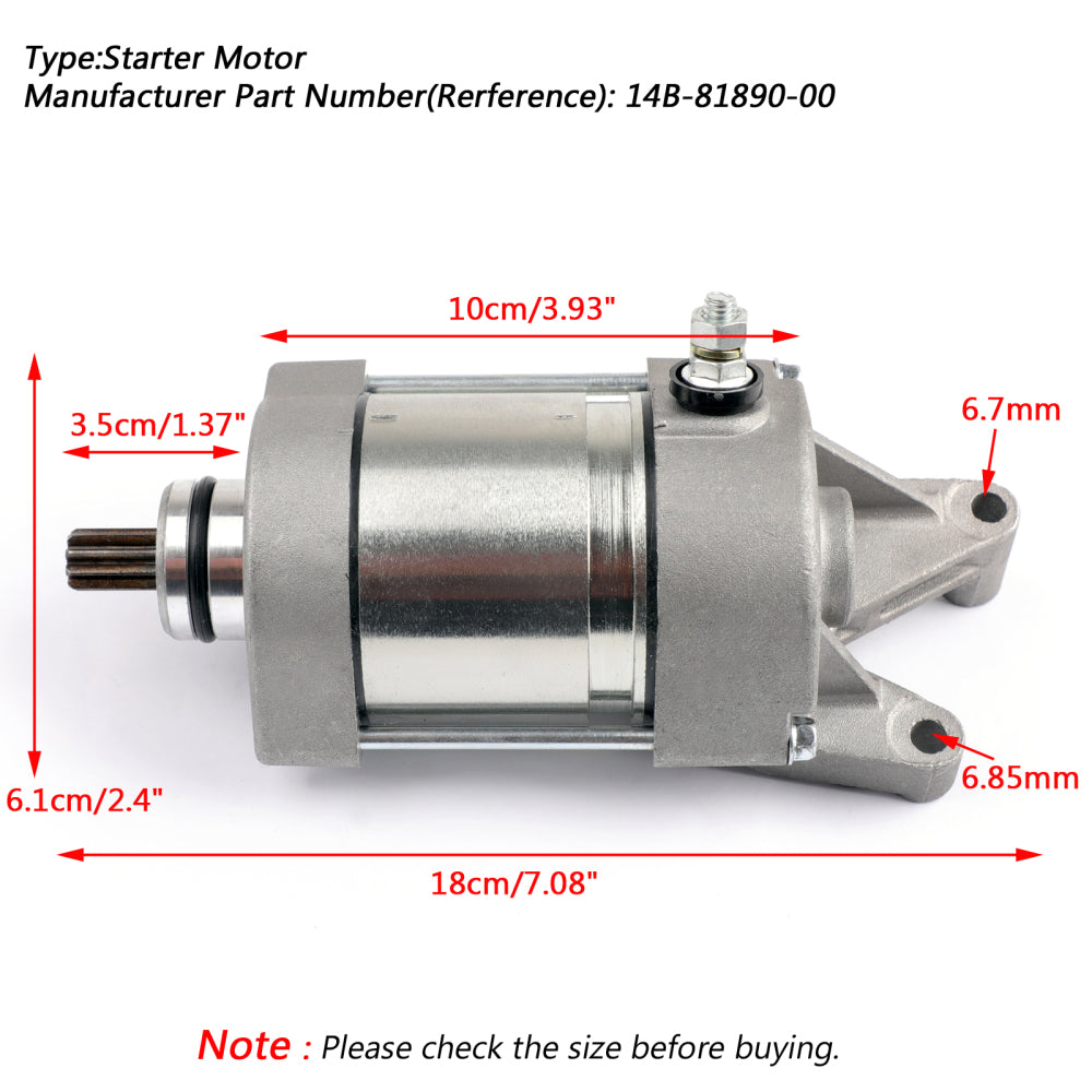 Starter Motor Engine Starting 14B-81890-00 For Yamaha YZF R1 R1 2009-2014 2012 Fedex Express Shipping