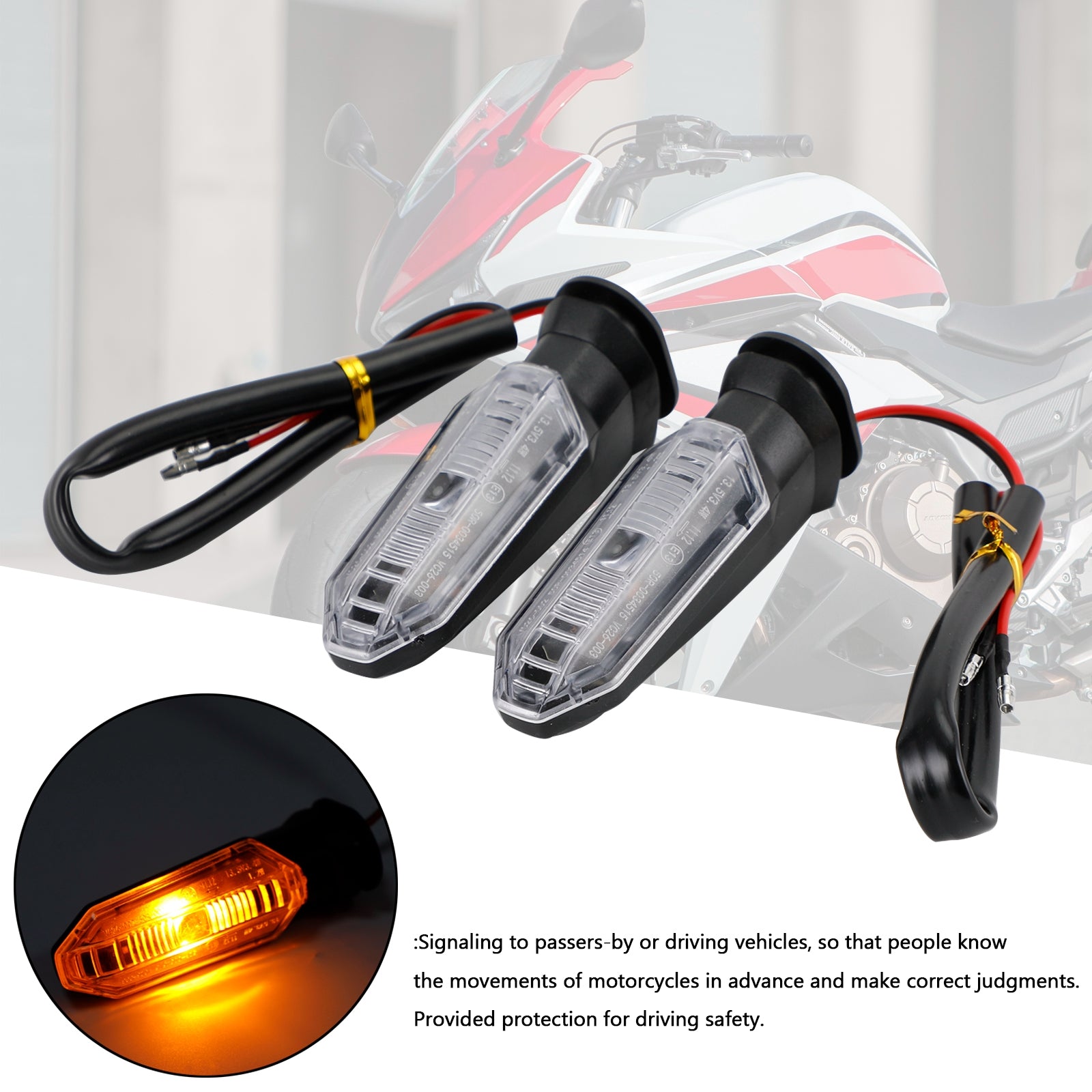 LED Turn Signal Lights Indicator Lamps For HONDA CRF250 CB500 CB650F CTX700