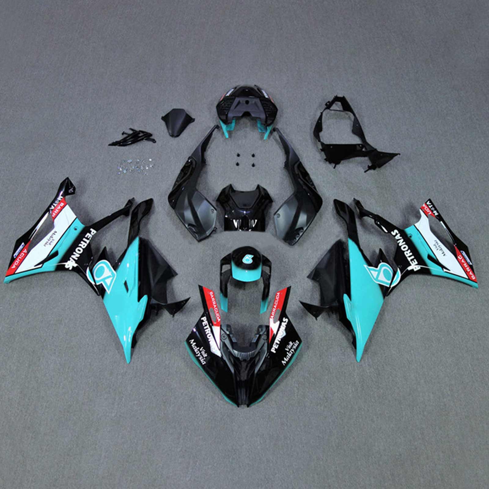 Amotopart 2019-2022 BMW S1000RR/M1000RR Black Cyan Racing Style2 Fairing Kit