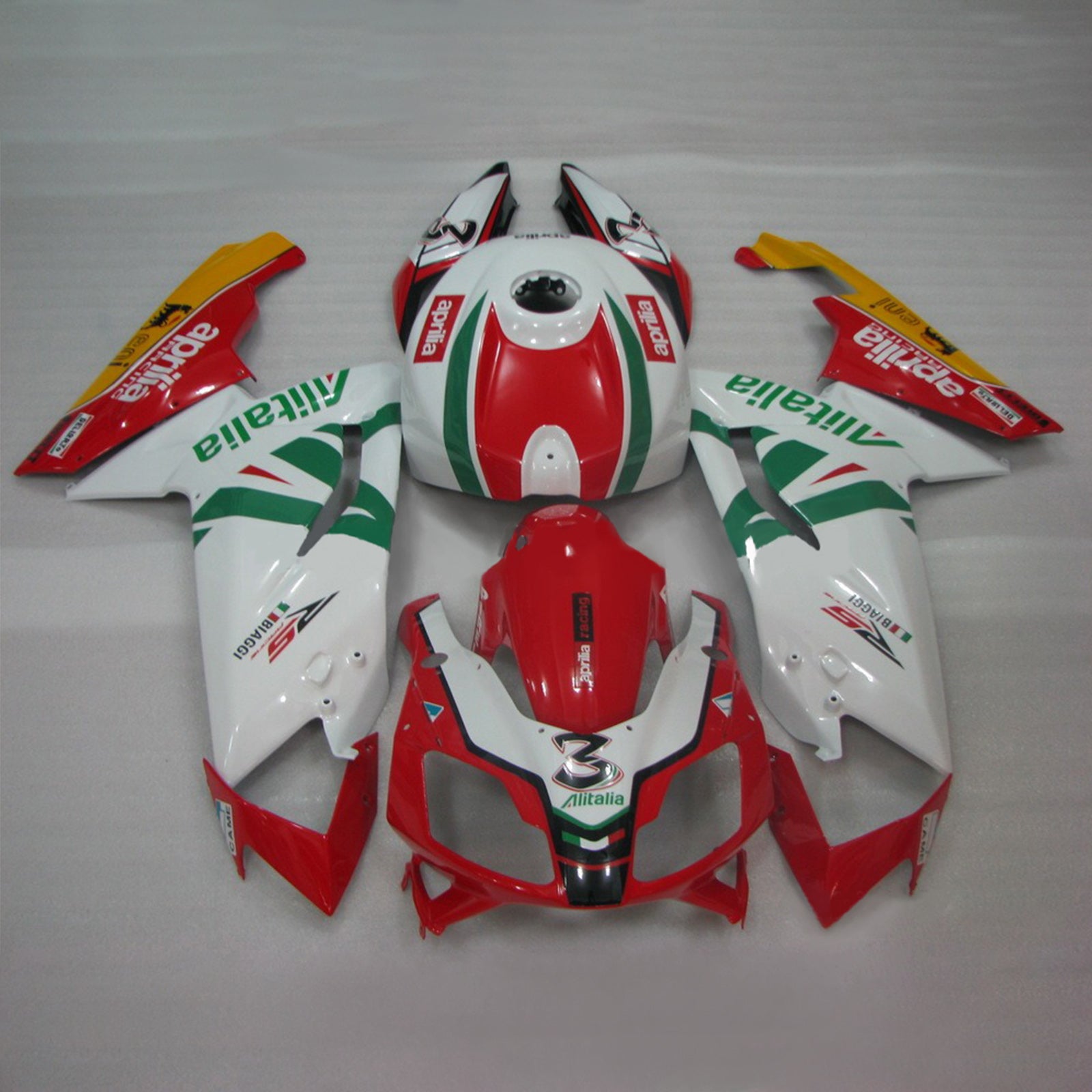 Amotopart Aprilia 2006–2011 RS125 Rot-Weiß Style8 Verkleidungsset