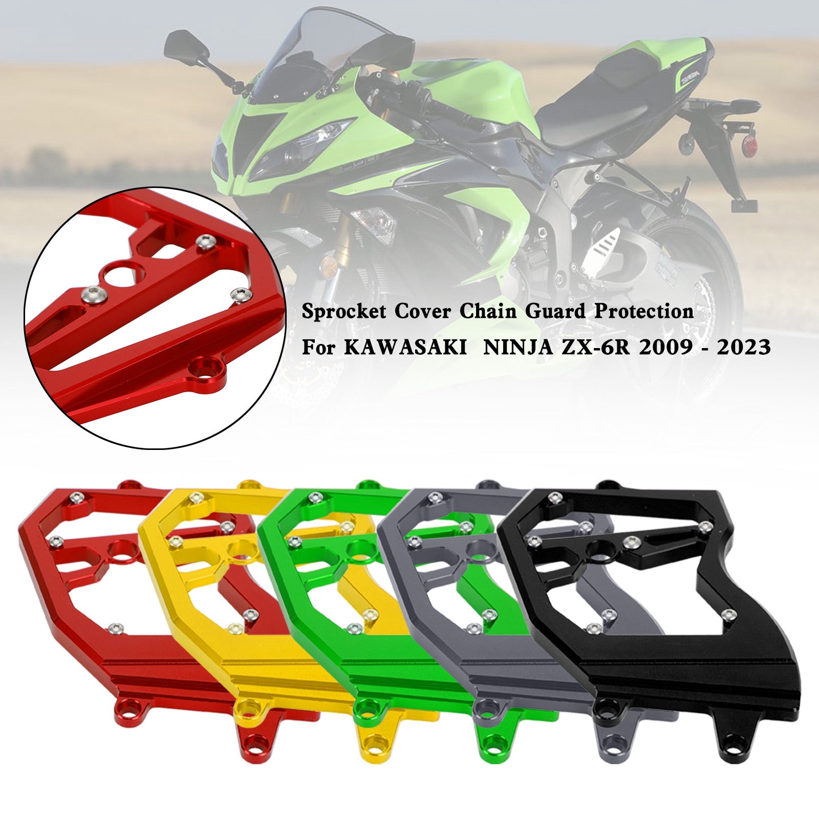 Front Sprocket Cover Chain Guard For KAWASAKI Ninja ZX-6R ZX6R 2009-2023