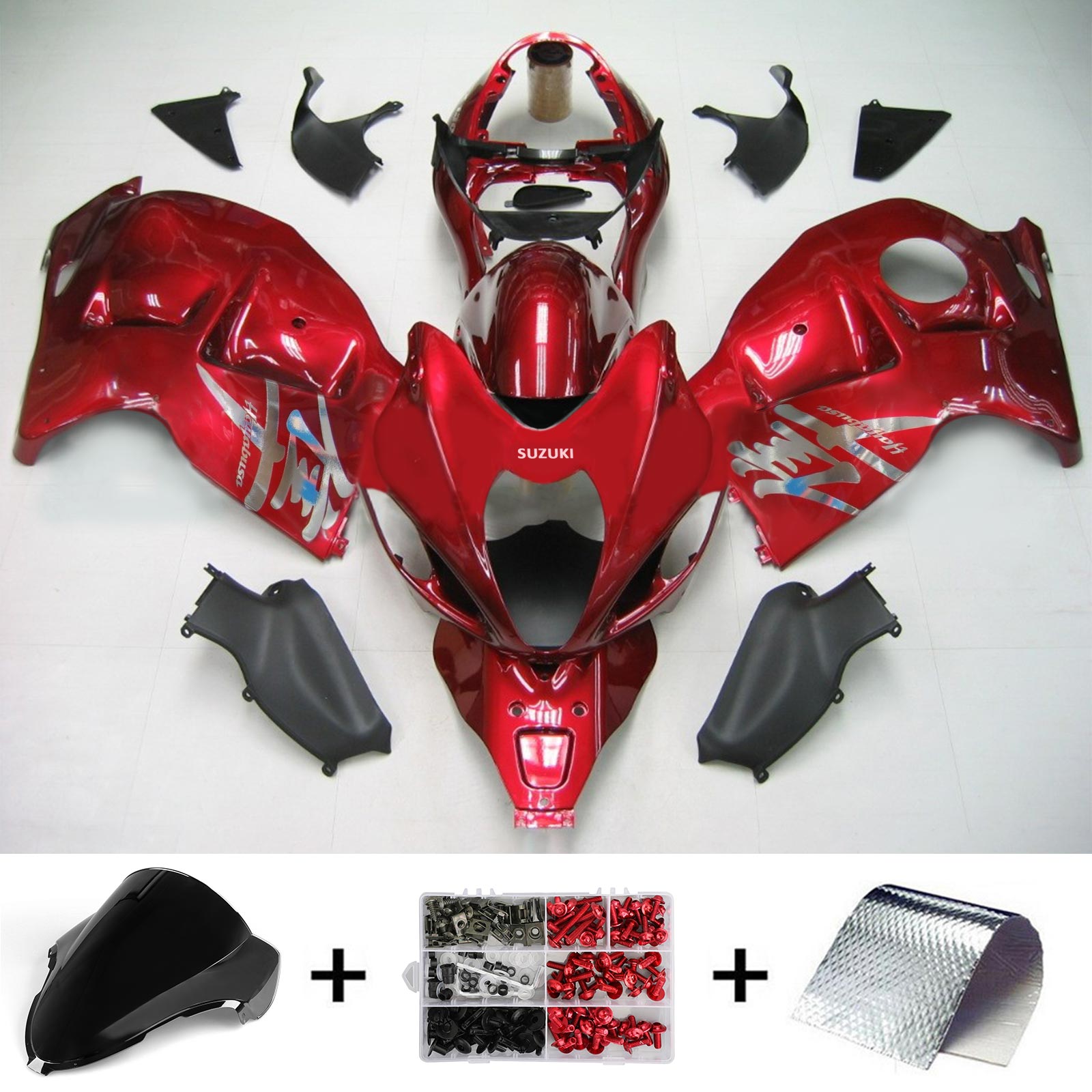 Amotopart 1999–2007 Suzuki Hayabusa GSX1300R Verkleidungsset in glänzendem Rot