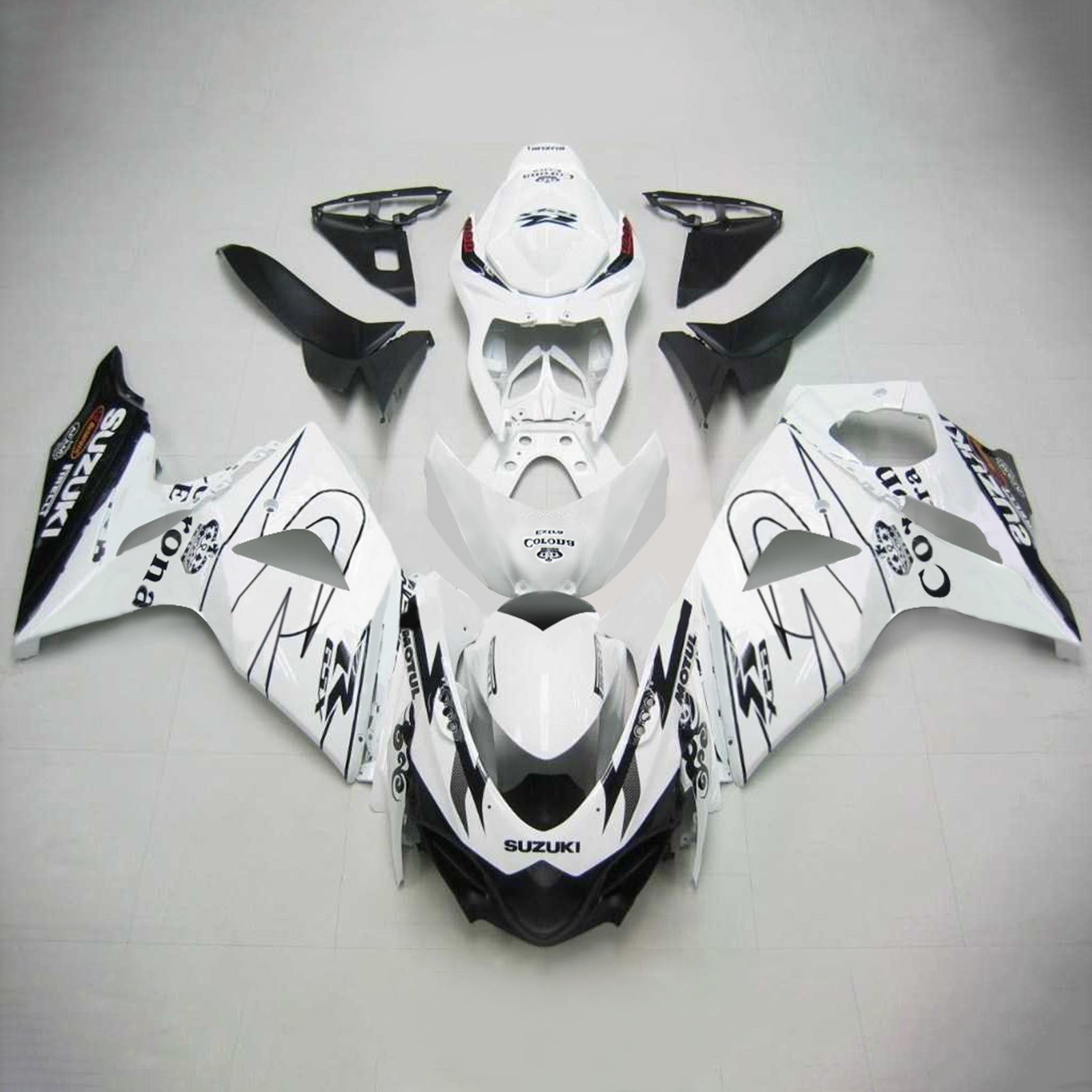 Amotopart 2009-2016 Suzuki GSXR1000 Fairing White Kit