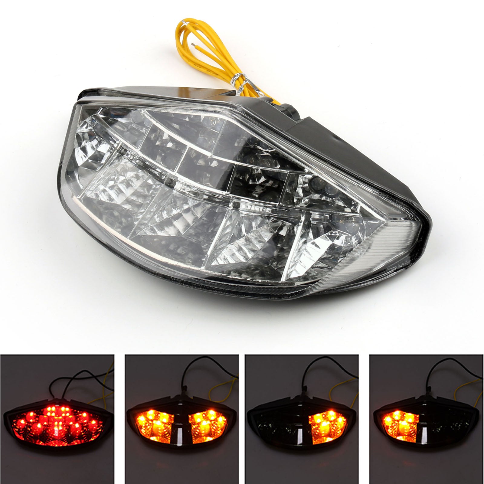 Luz trasera LED integrada intermitentes para DUCATI Monster 696 795 796 1100 transparente