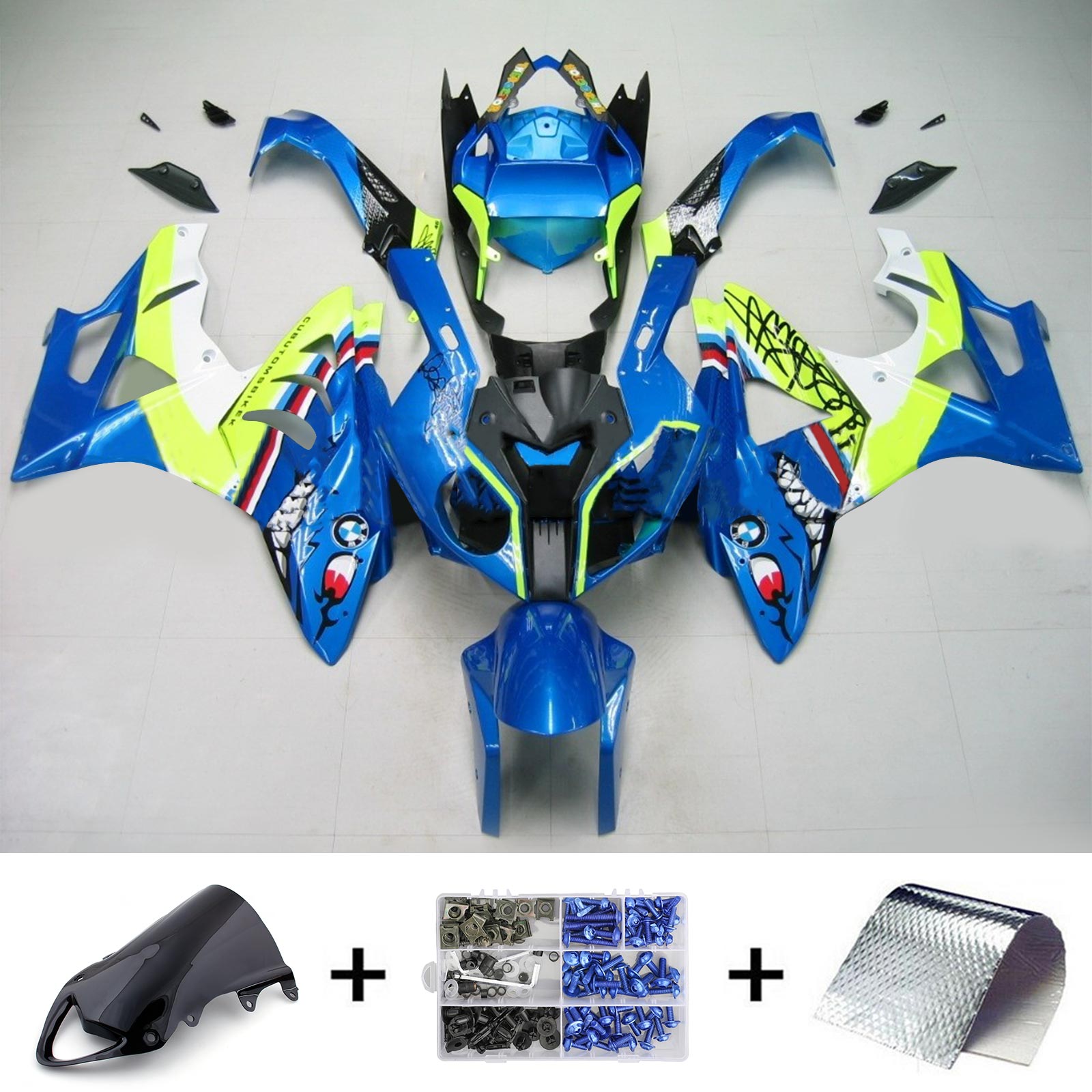 Amotopart 2009-2014 BMW S1000RR Blue&Yellow Fairing Kit
