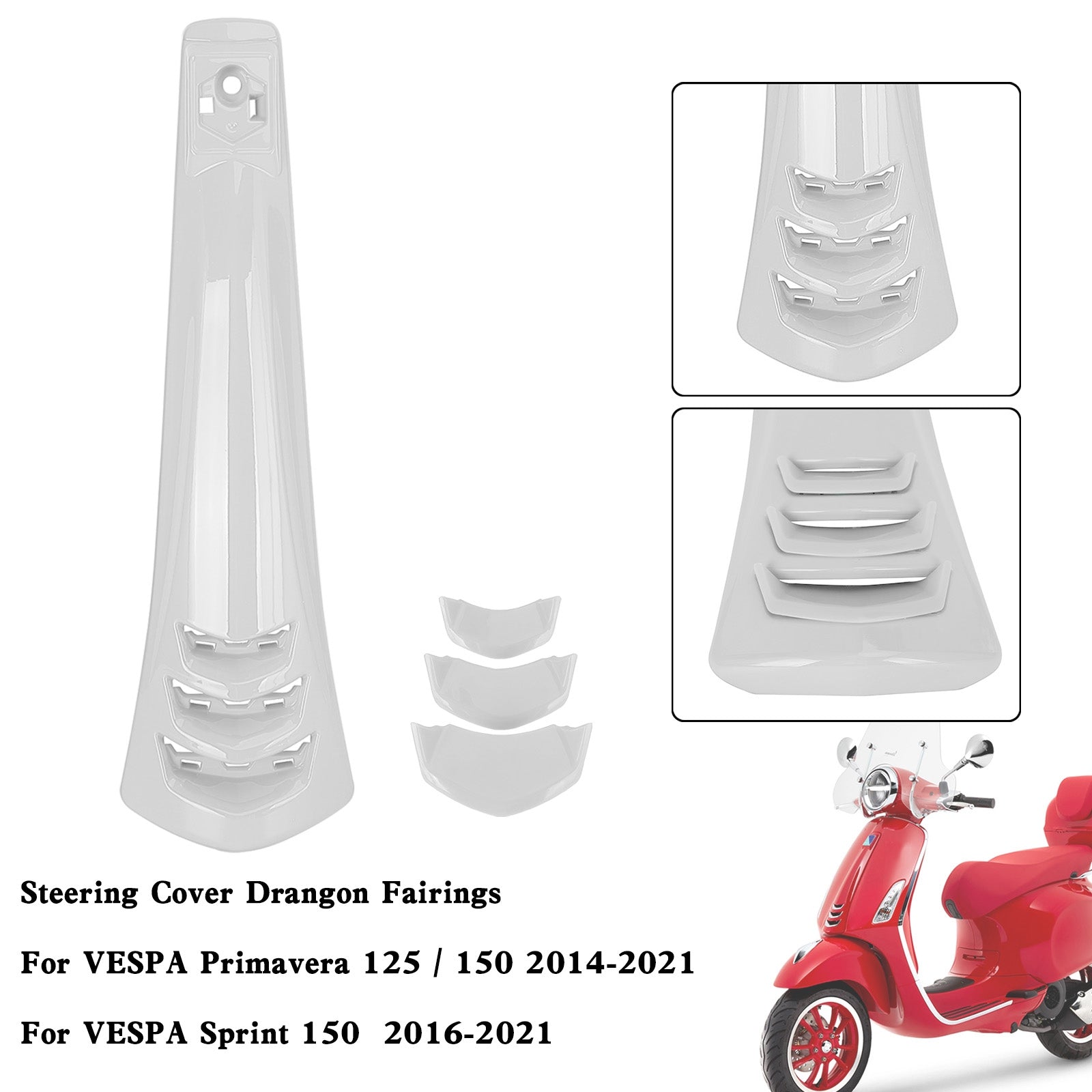 Carénage de couvercle de klaxon de direction ABS pour VESPA Sprint Primavera 125/150 14-21