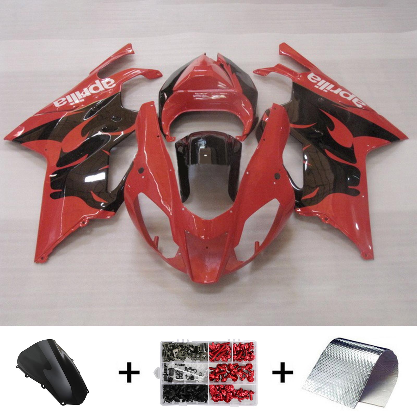 Amotopart 2003-2006 Aprilia RSV 1000 Kit de carenado negro y rojo